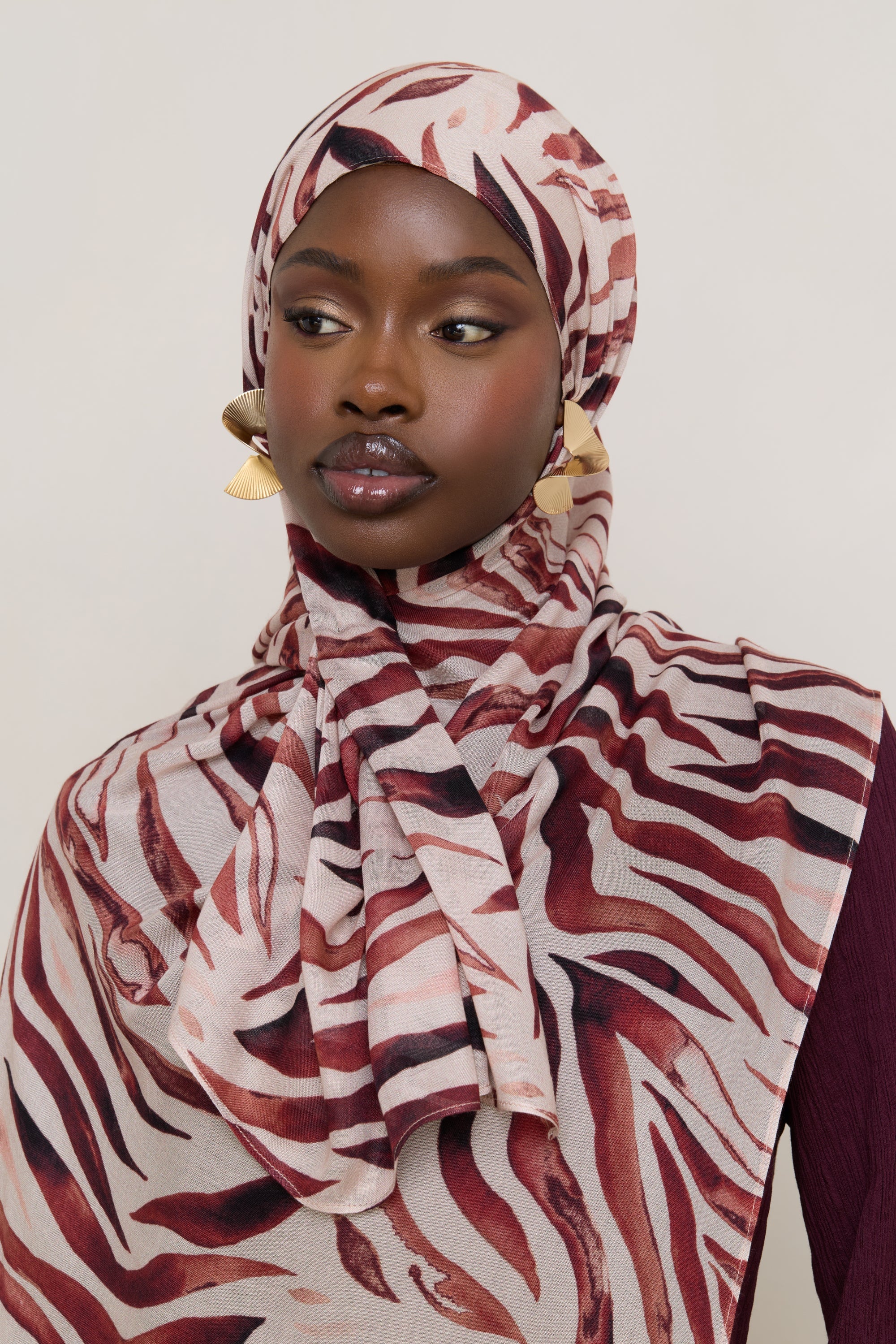 Printed Modal Hijab - Zebra Stripes - Image 9