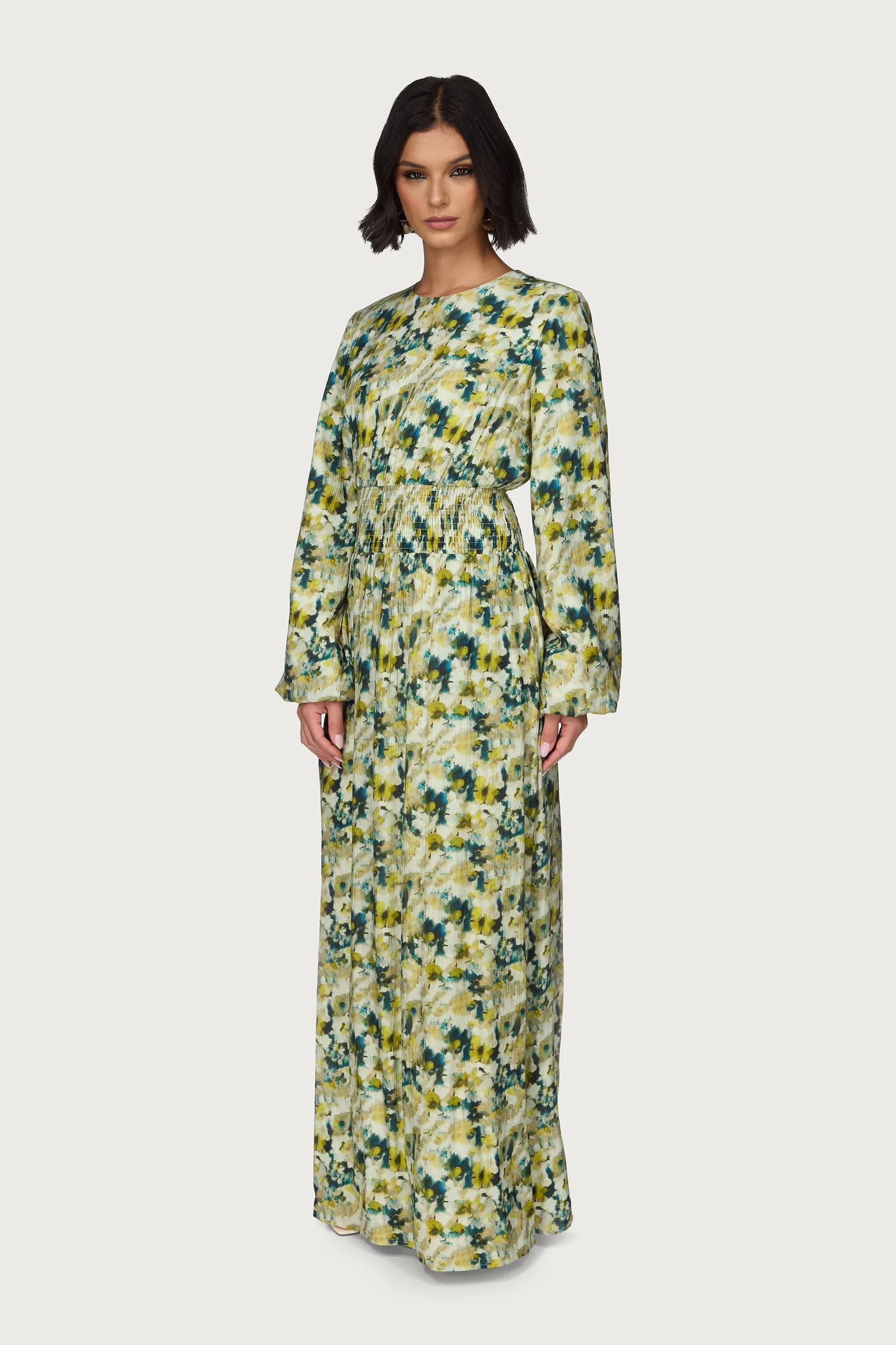 Printed Smocked Waist Dress - Image 5