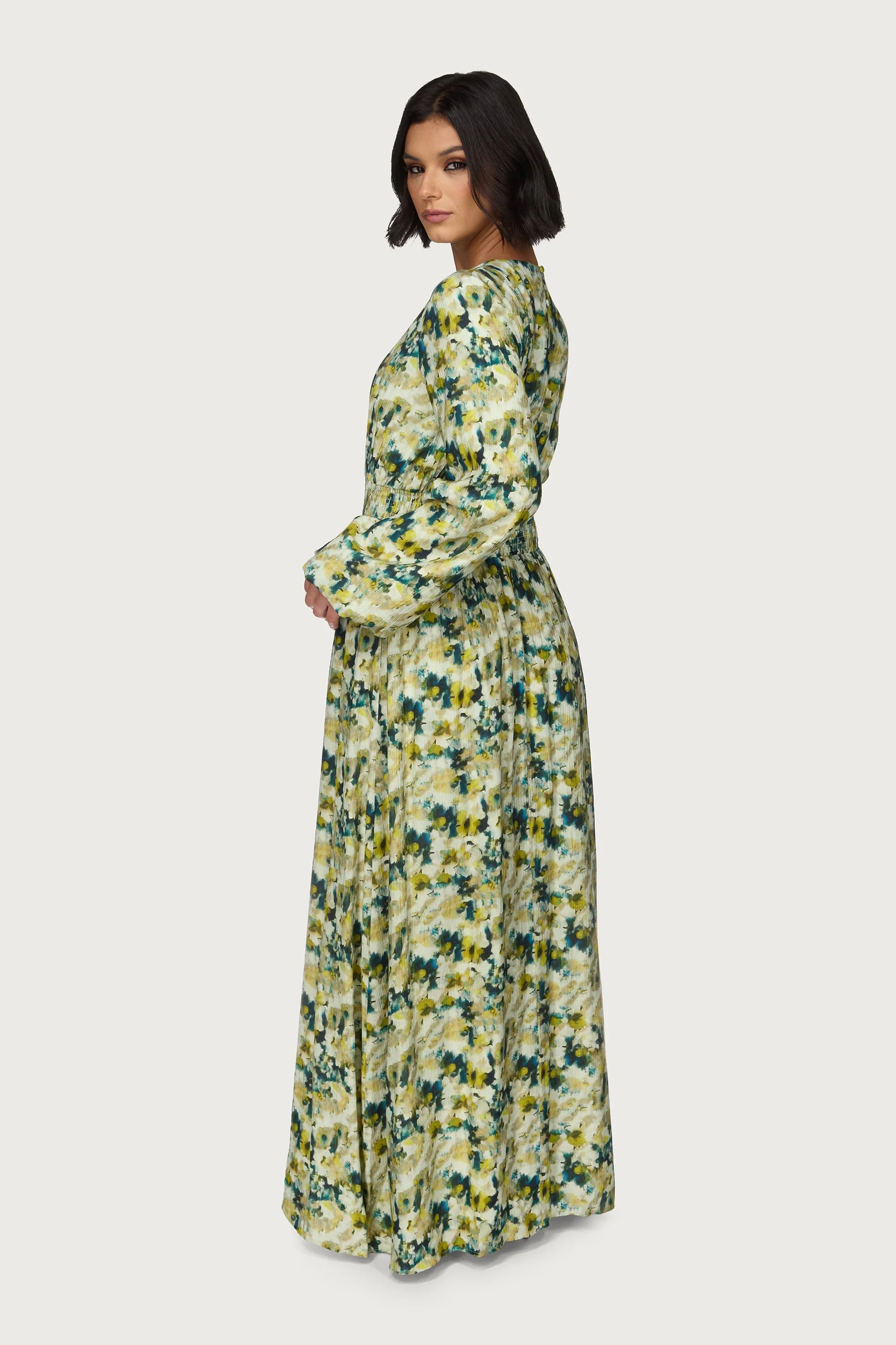 Printed Smocked Waist Dress - Image 6