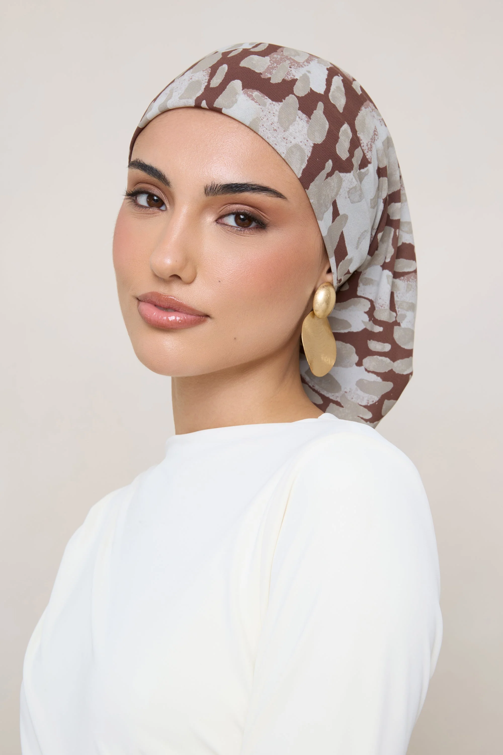 Printed Square Chiffon Hijab - Cloudburst - Image 2