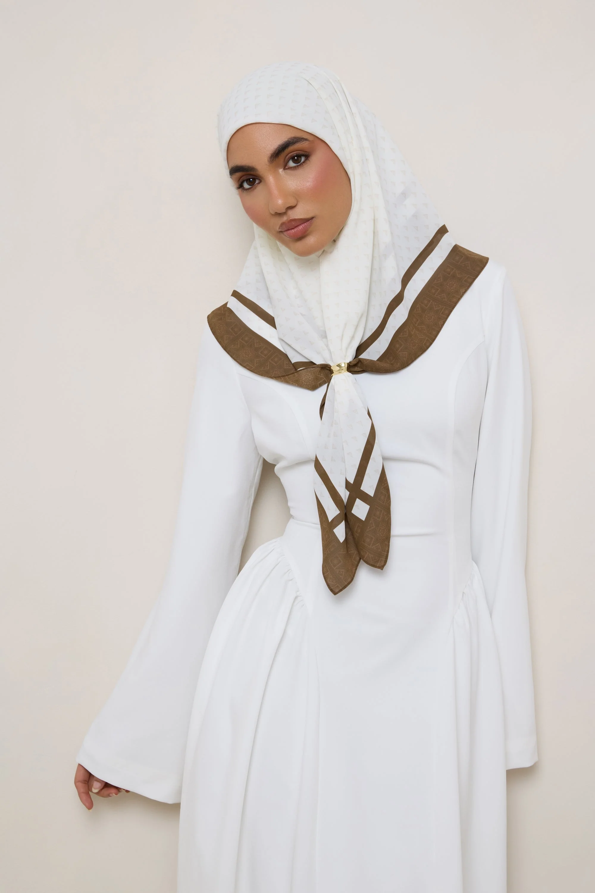 Printed Square Chiffon Hijab - Mosaic - Image 6
