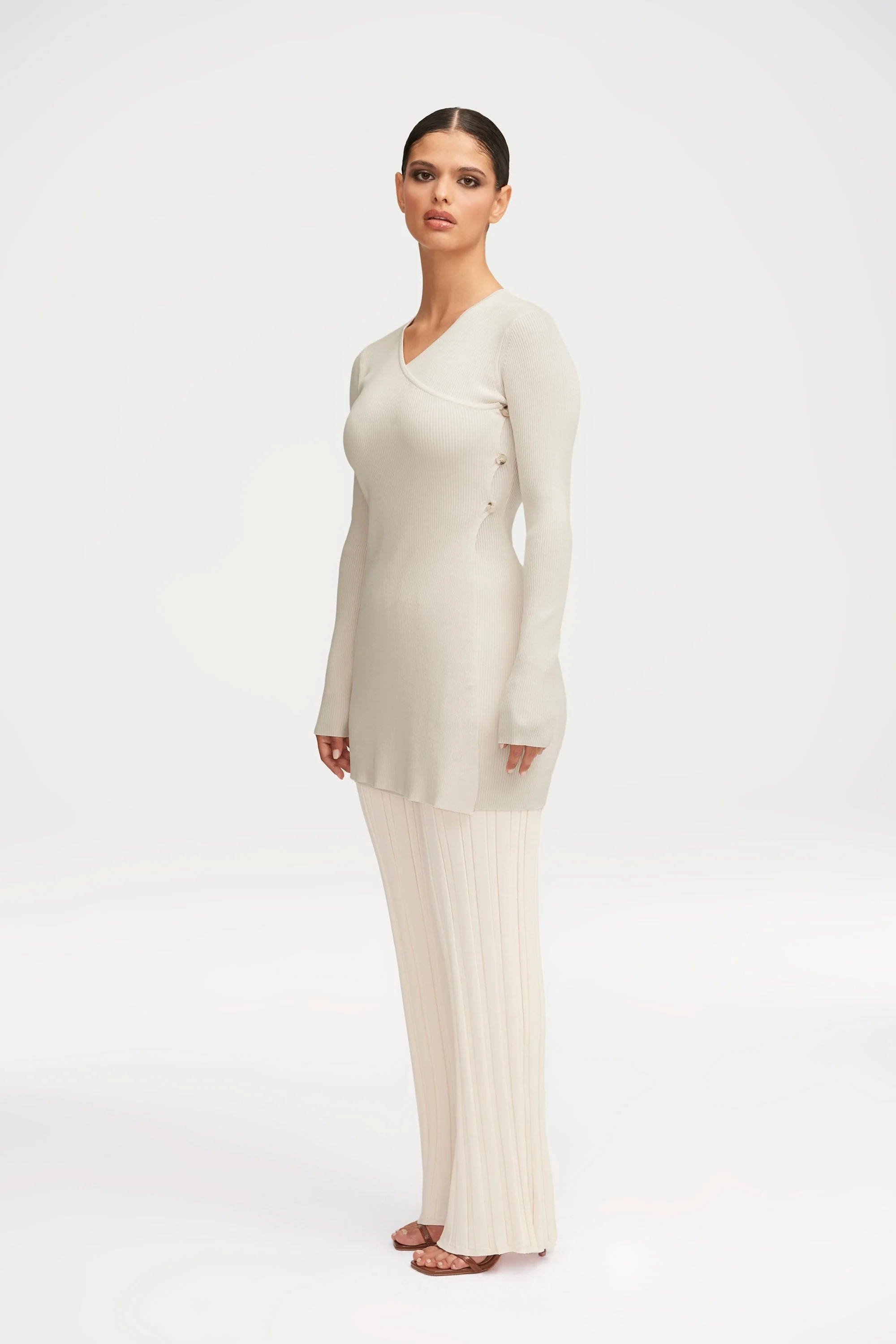 Rachel Ribbed Split Hem Top - Image 5