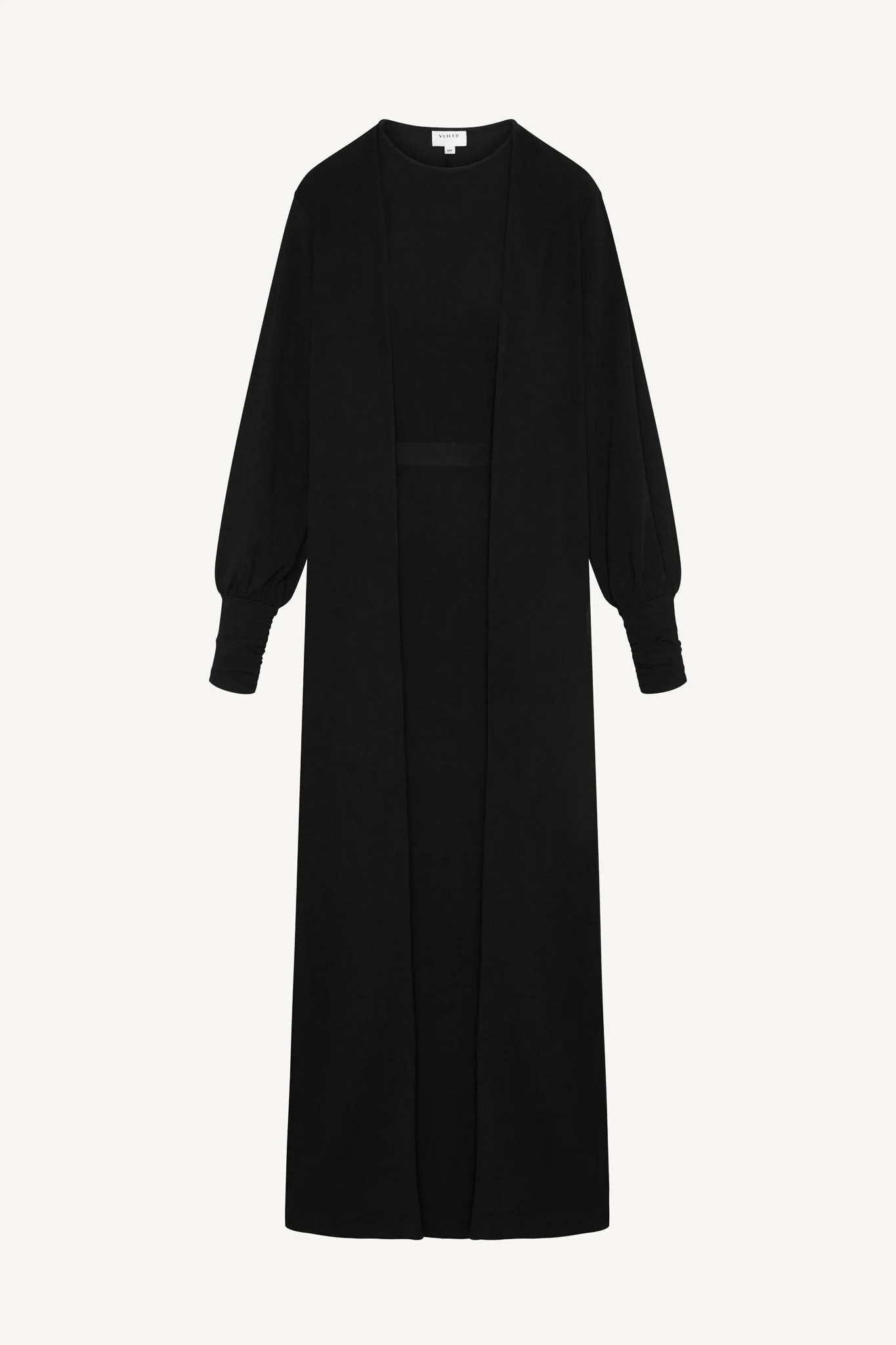 Signature Stretch 3 Piece Abaya & Dress Set - Black - Image 12