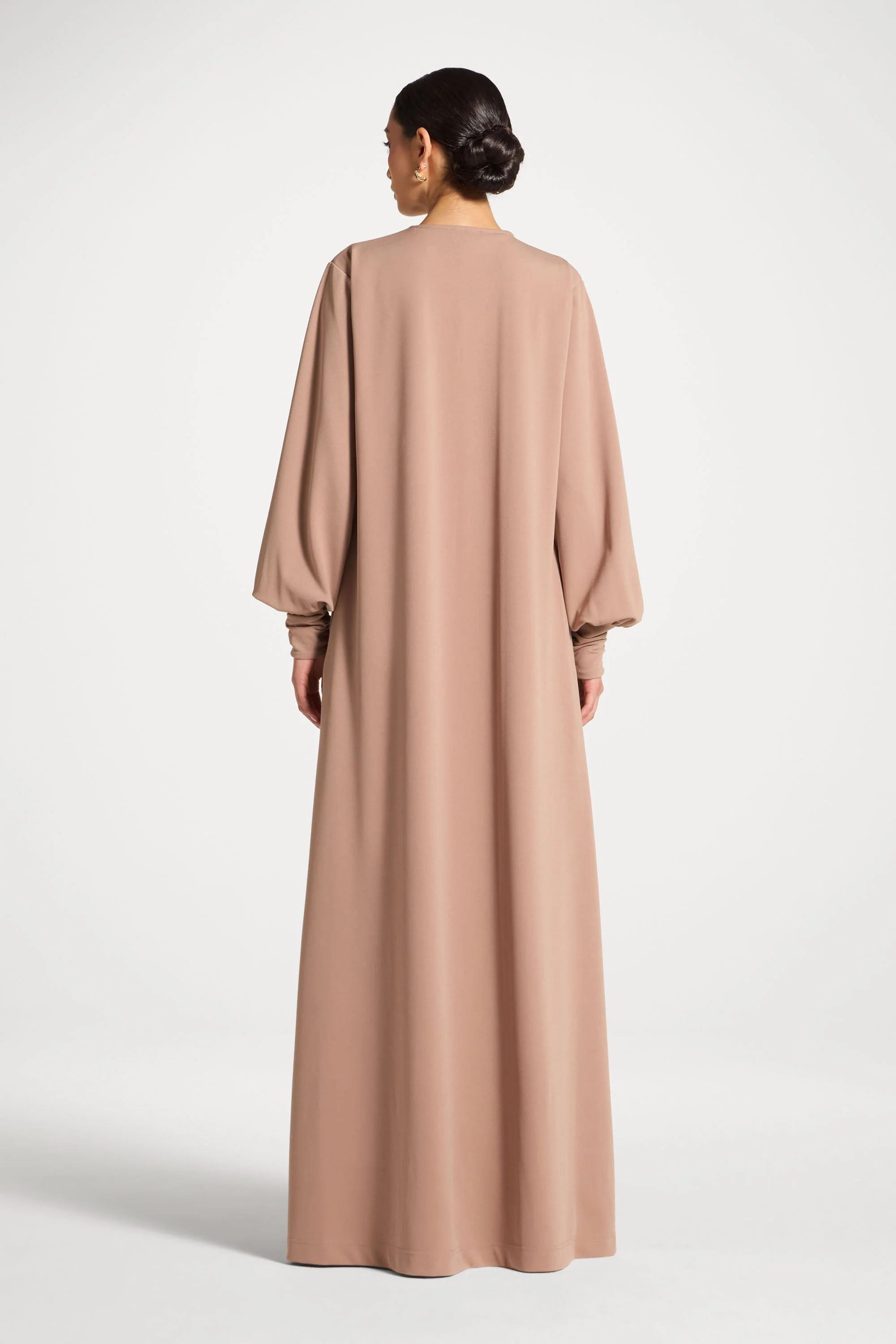 Signature Stretch 3 Piece Abaya & Dress Set - Desert Mauve - Image 6