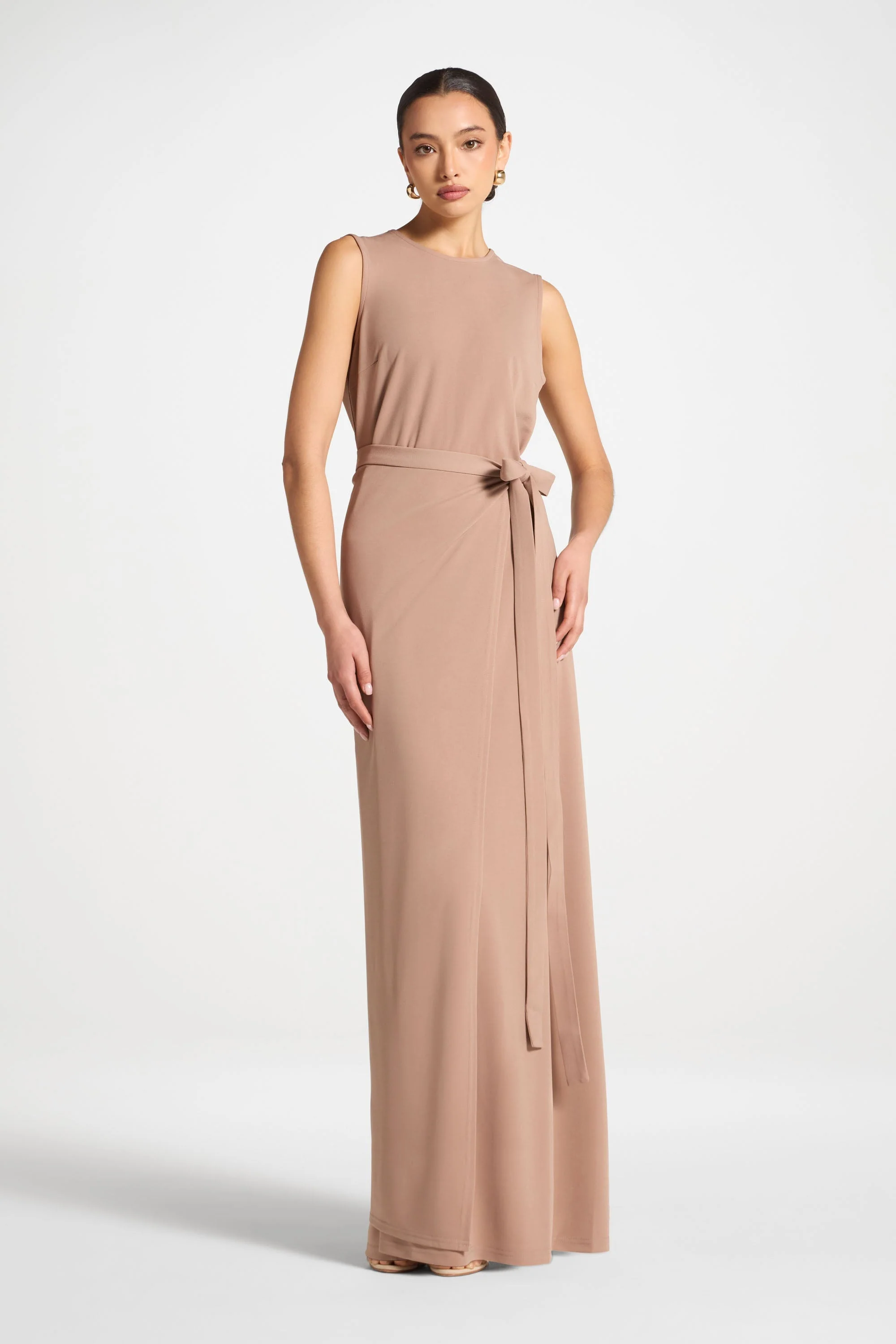 Signature Stretch 3 Piece Abaya & Dress Set - Desert Mauve - Image 7