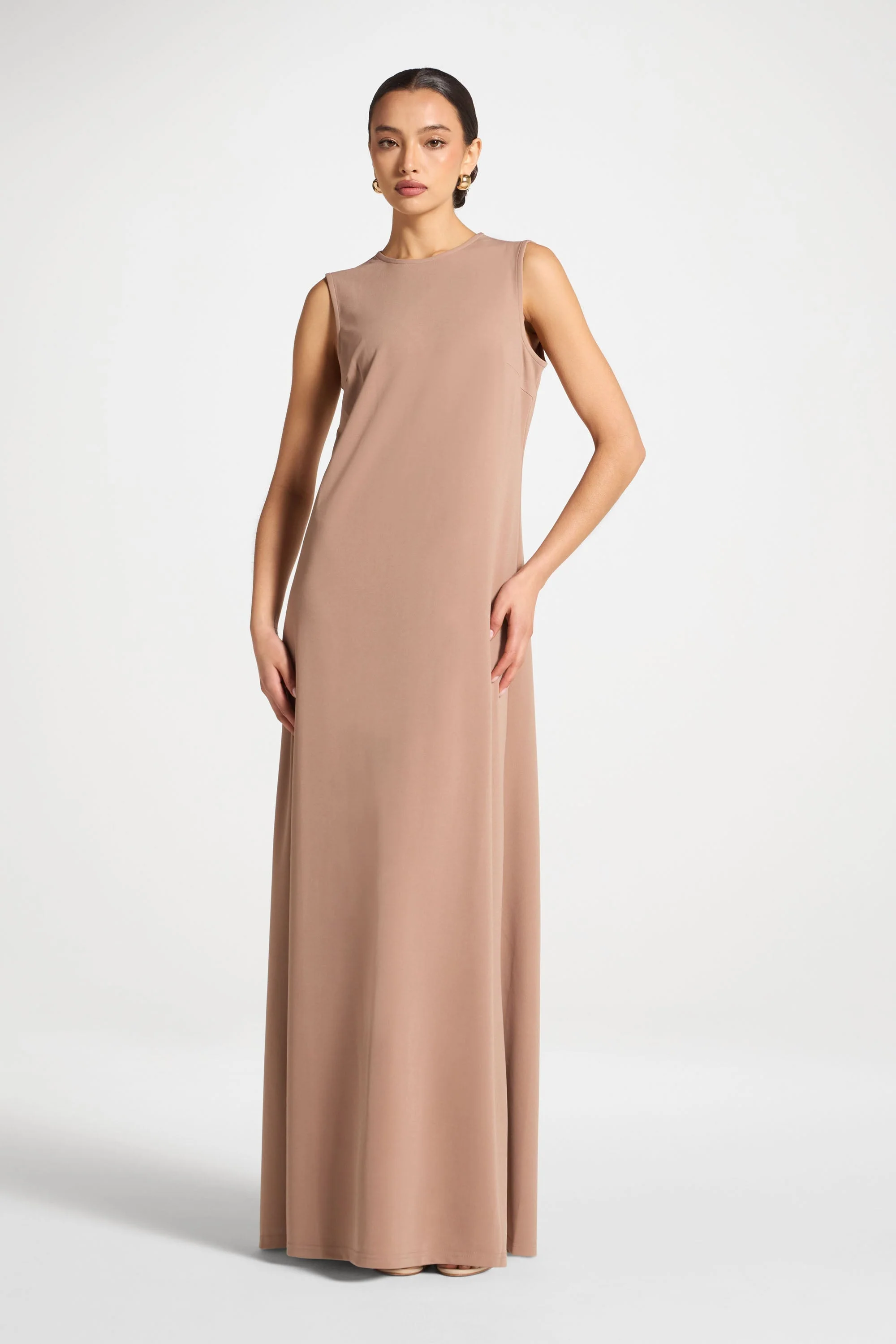 Signature Stretch 3 Piece Abaya & Dress Set - Desert Mauve - Image 9