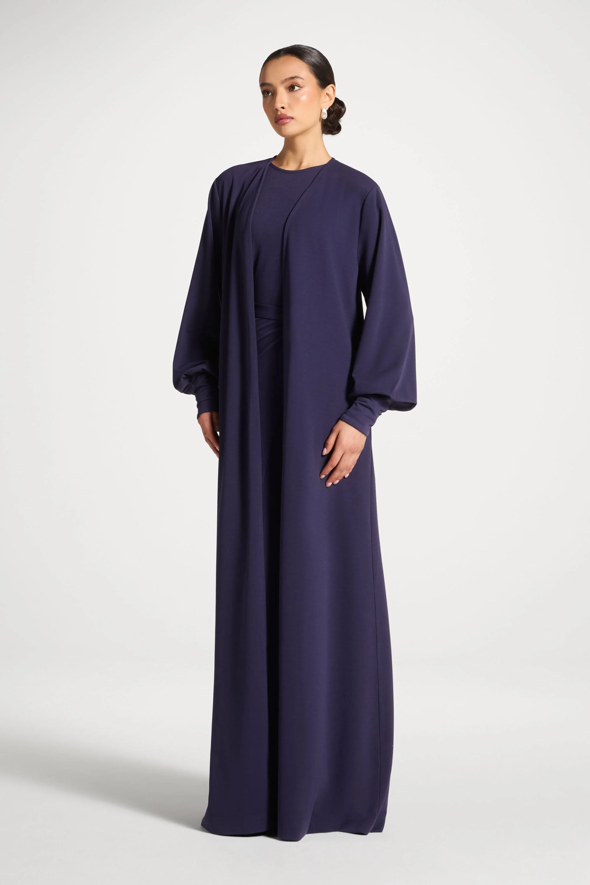 Signature Stretch 3 Piece Abaya & Dress Set - Future Dusk - Image 3