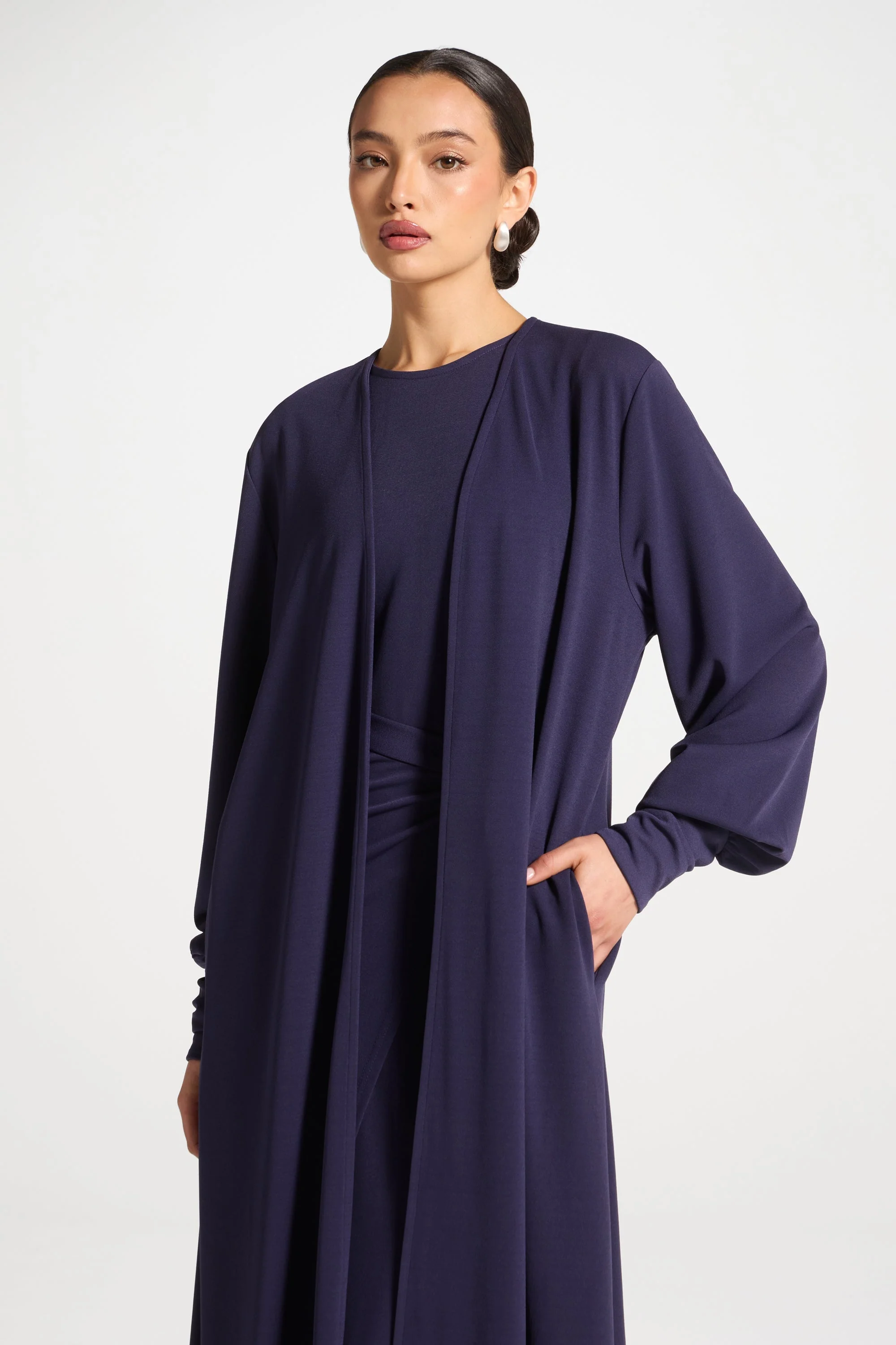 Signature Stretch 3 Piece Abaya & Dress Set - Future Dusk - Image 6
