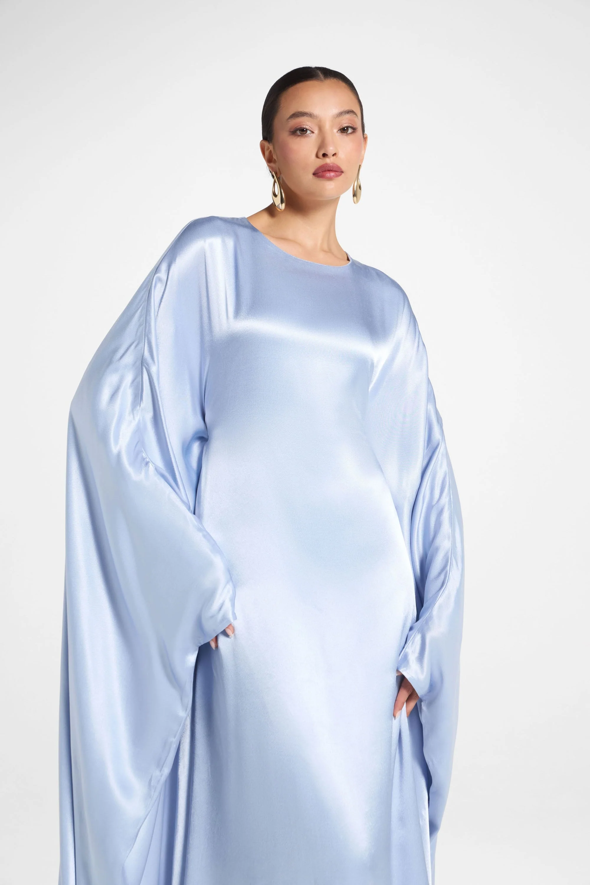 Selene Silk Butterfly Maxi Dress - Pastel Blue - Image 5