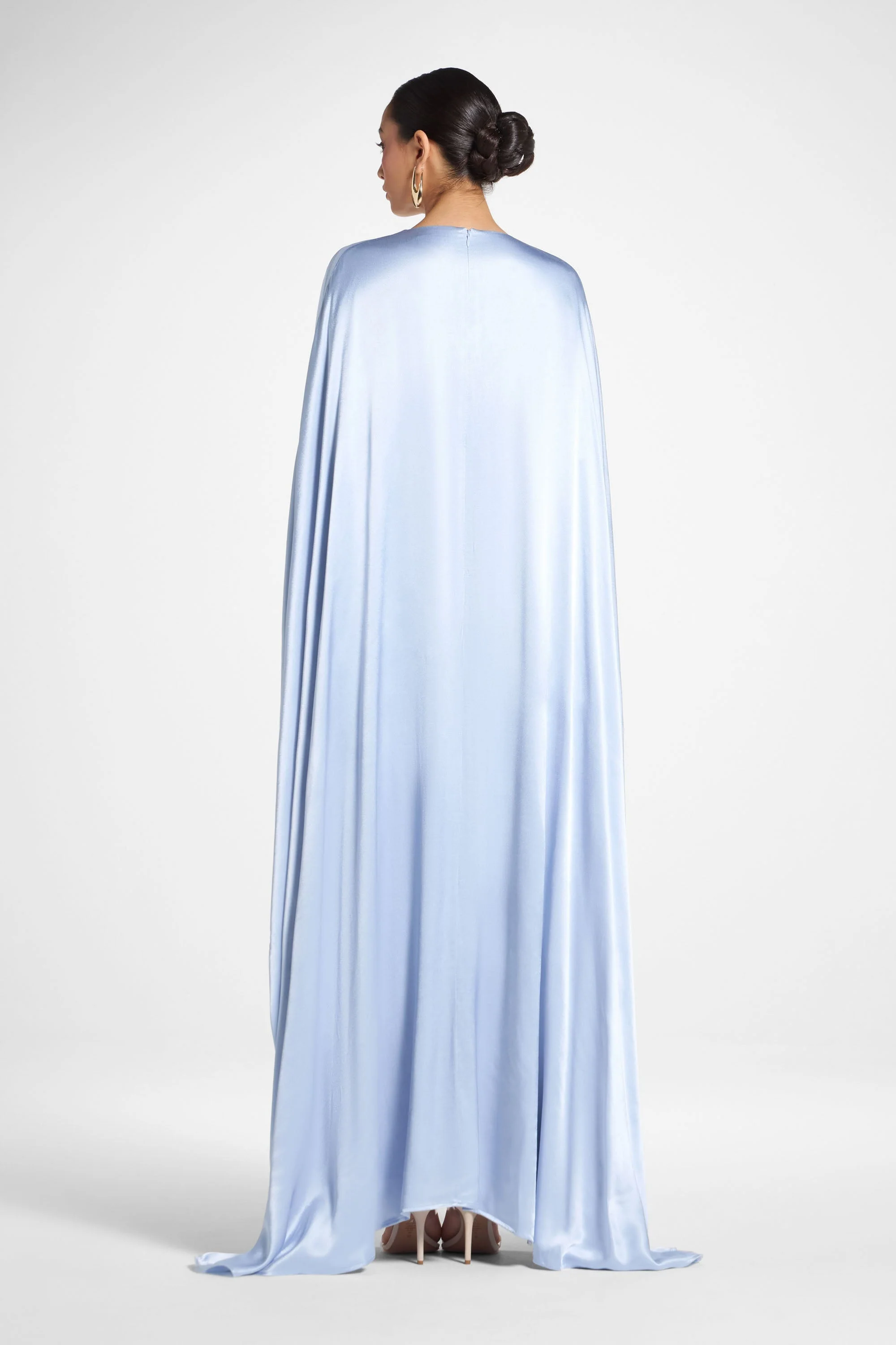 Selene Silk Butterfly Maxi Dress - Pastel Blue - Image 8