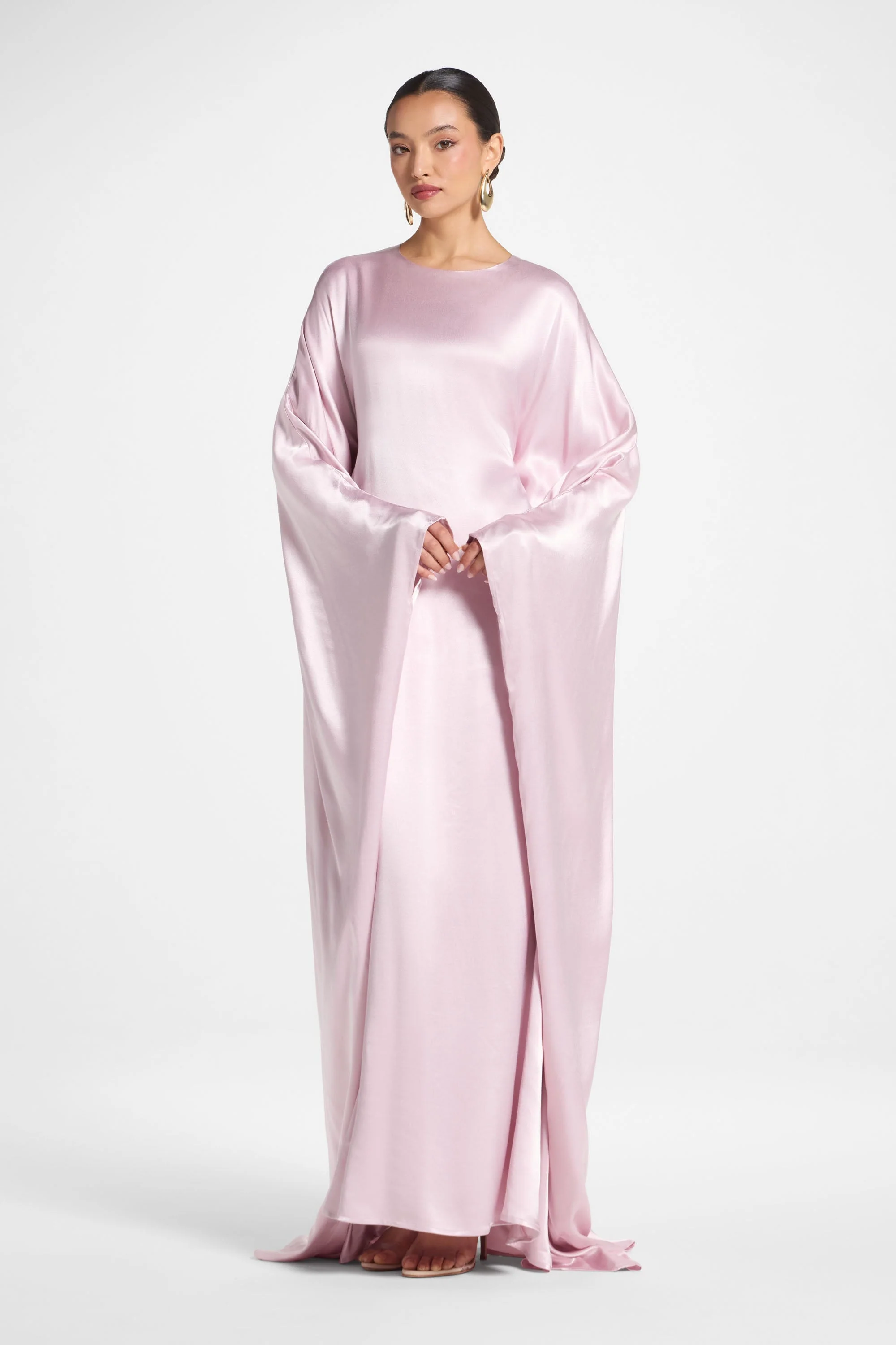 Selene Silk Butterfly Maxi Dress - Pastel Pink - Image 3
