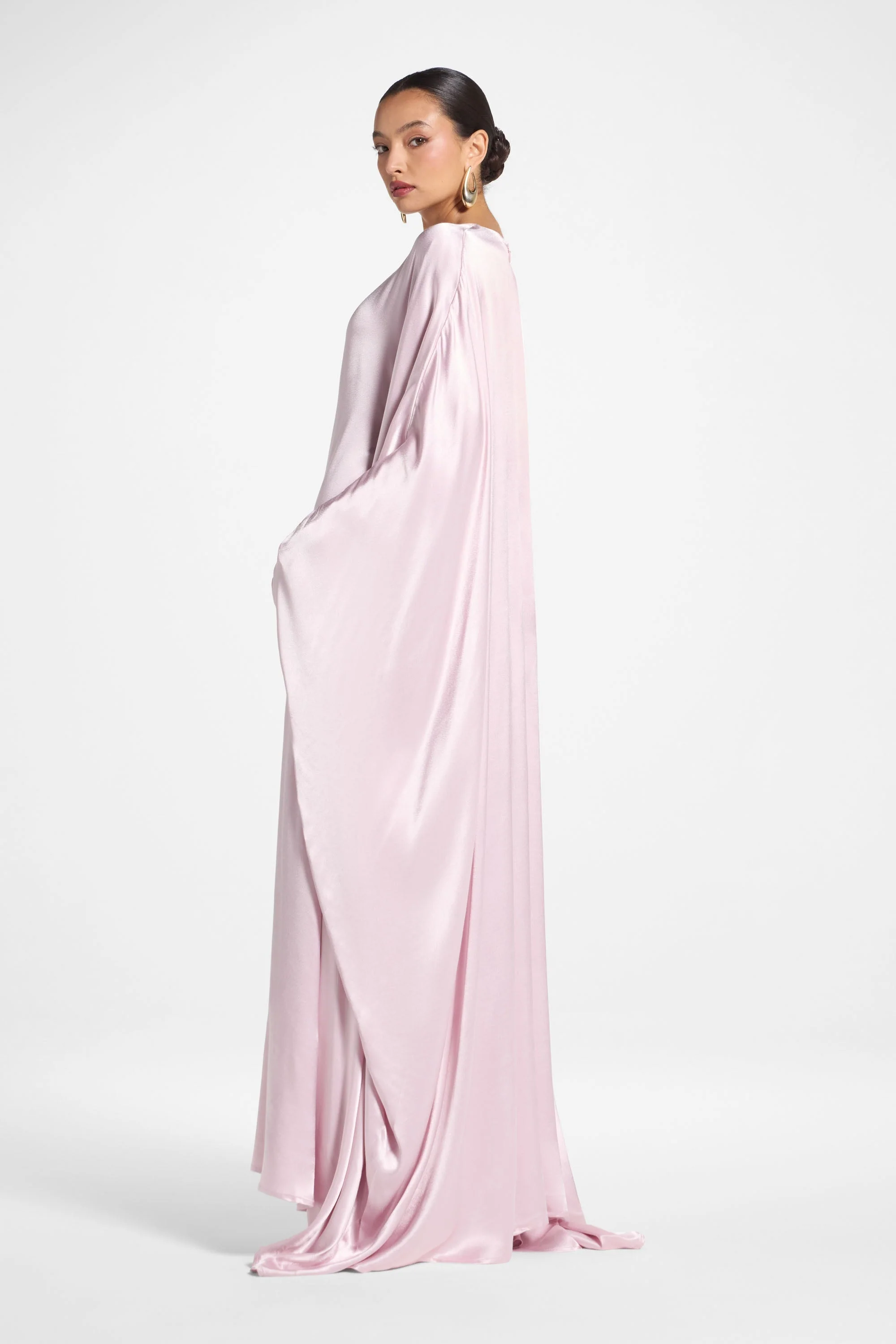Selene Silk Butterfly Maxi Dress - Pastel Pink - Image 4