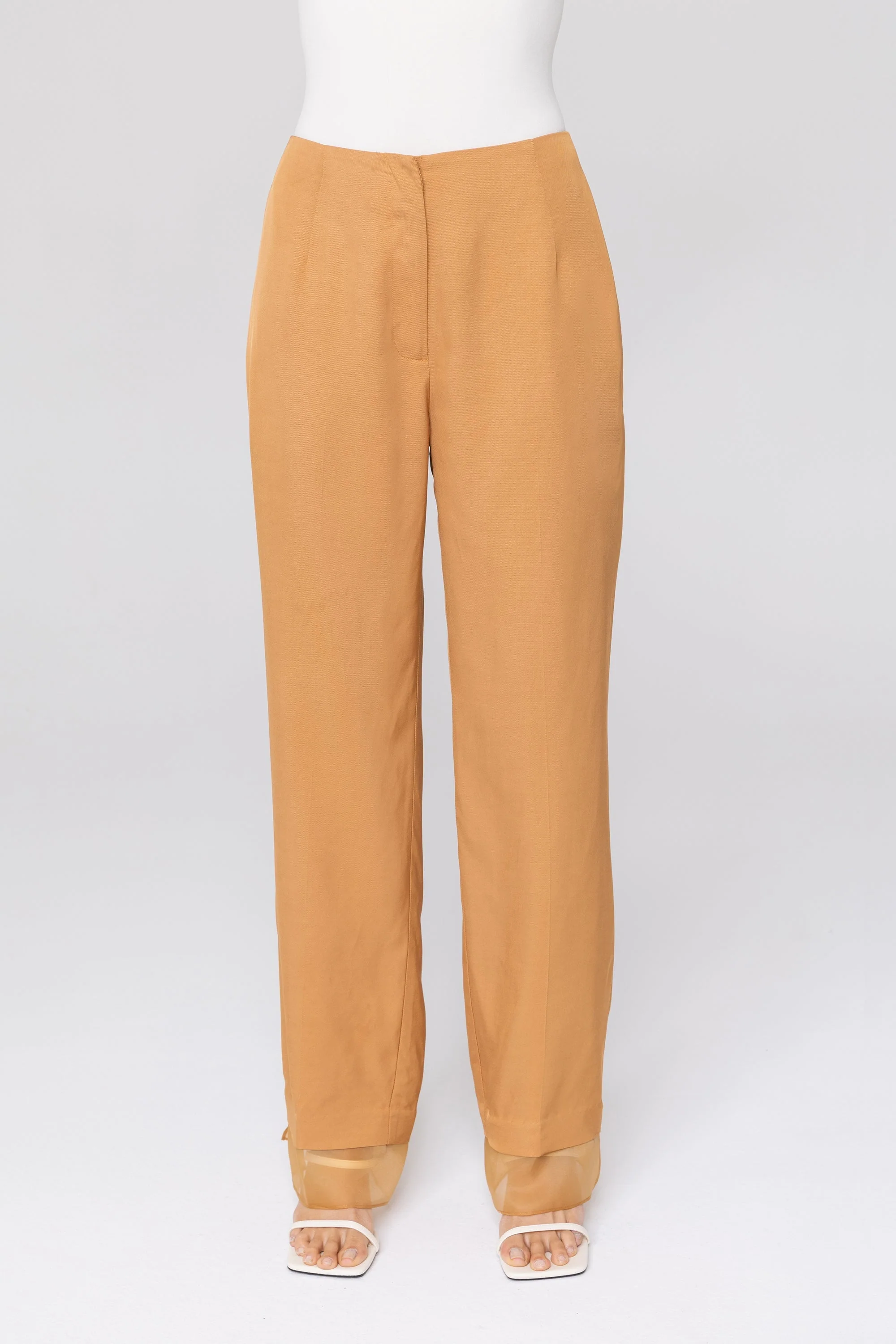Rayan Organza Trim Trousers - Brown Sugar - Image 3