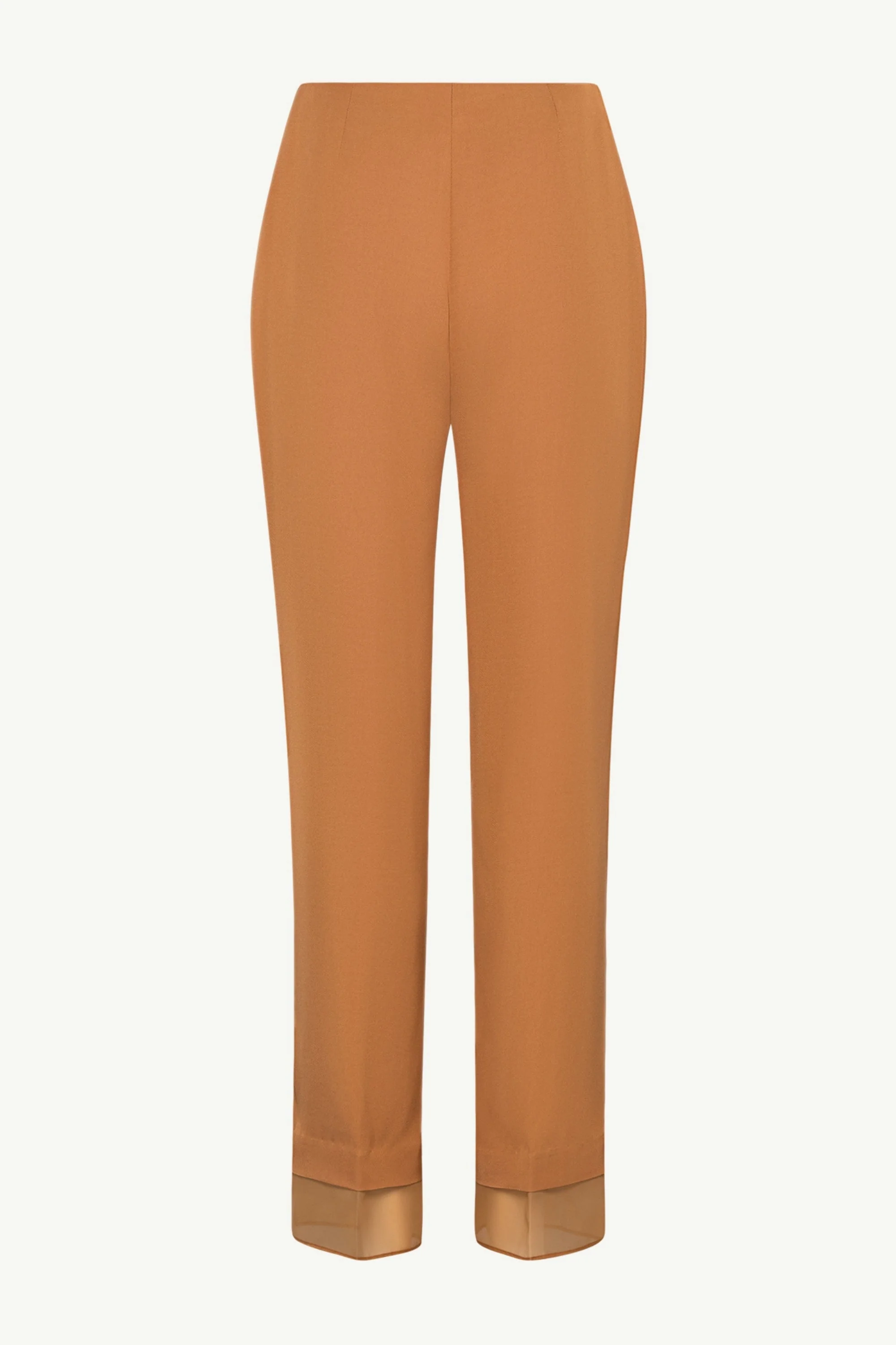 Rayan Organza Trim Trousers - Brown Sugar - Image 4