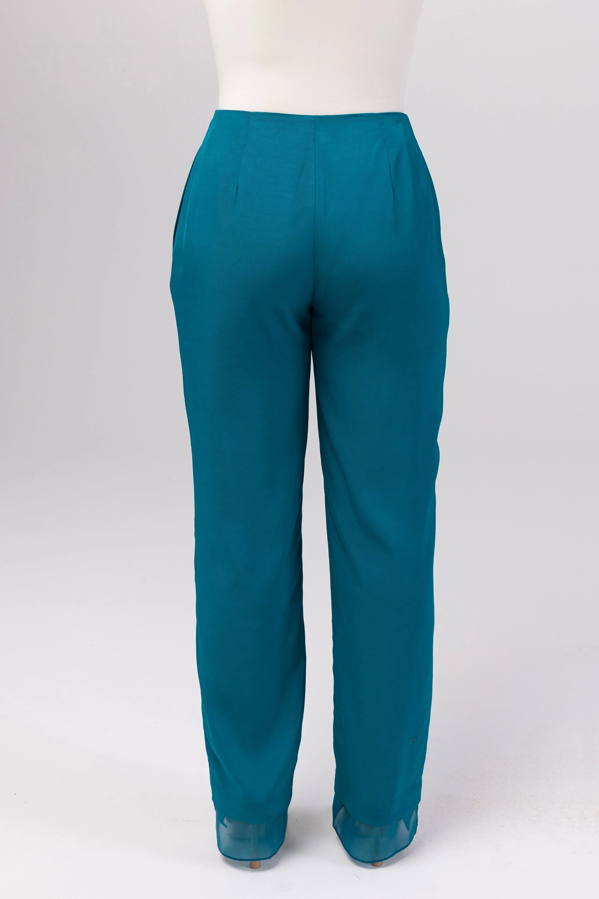 Rayan Organza Trim Trousers - Deep Lagoon - Image 8