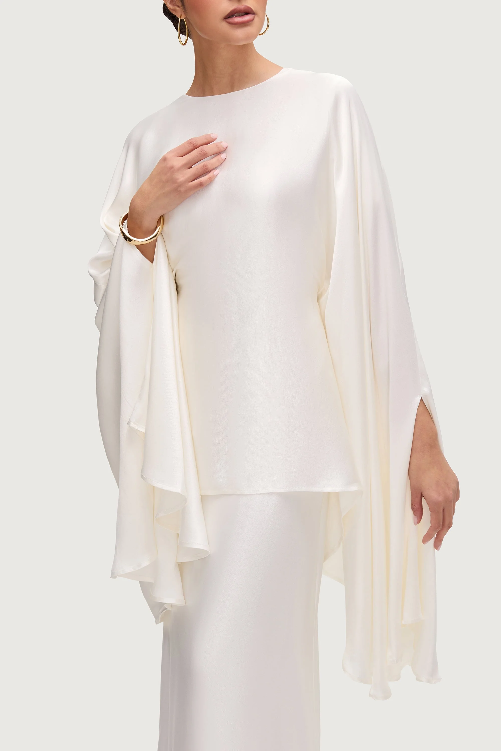 Razan Silk Inner Tie Top - White - Image 11
