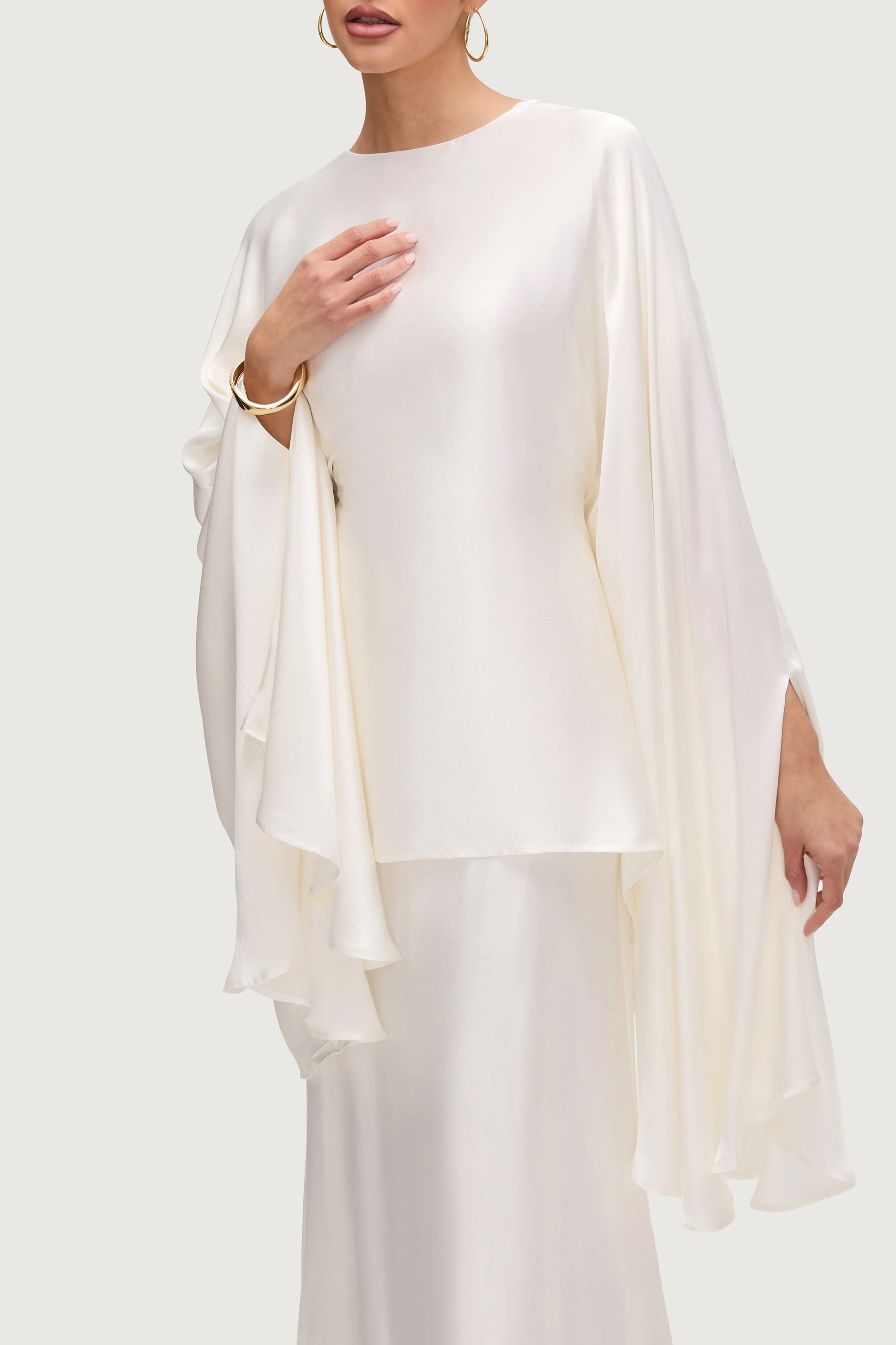 Razan Silk Inner Tie Top - White - Image 3