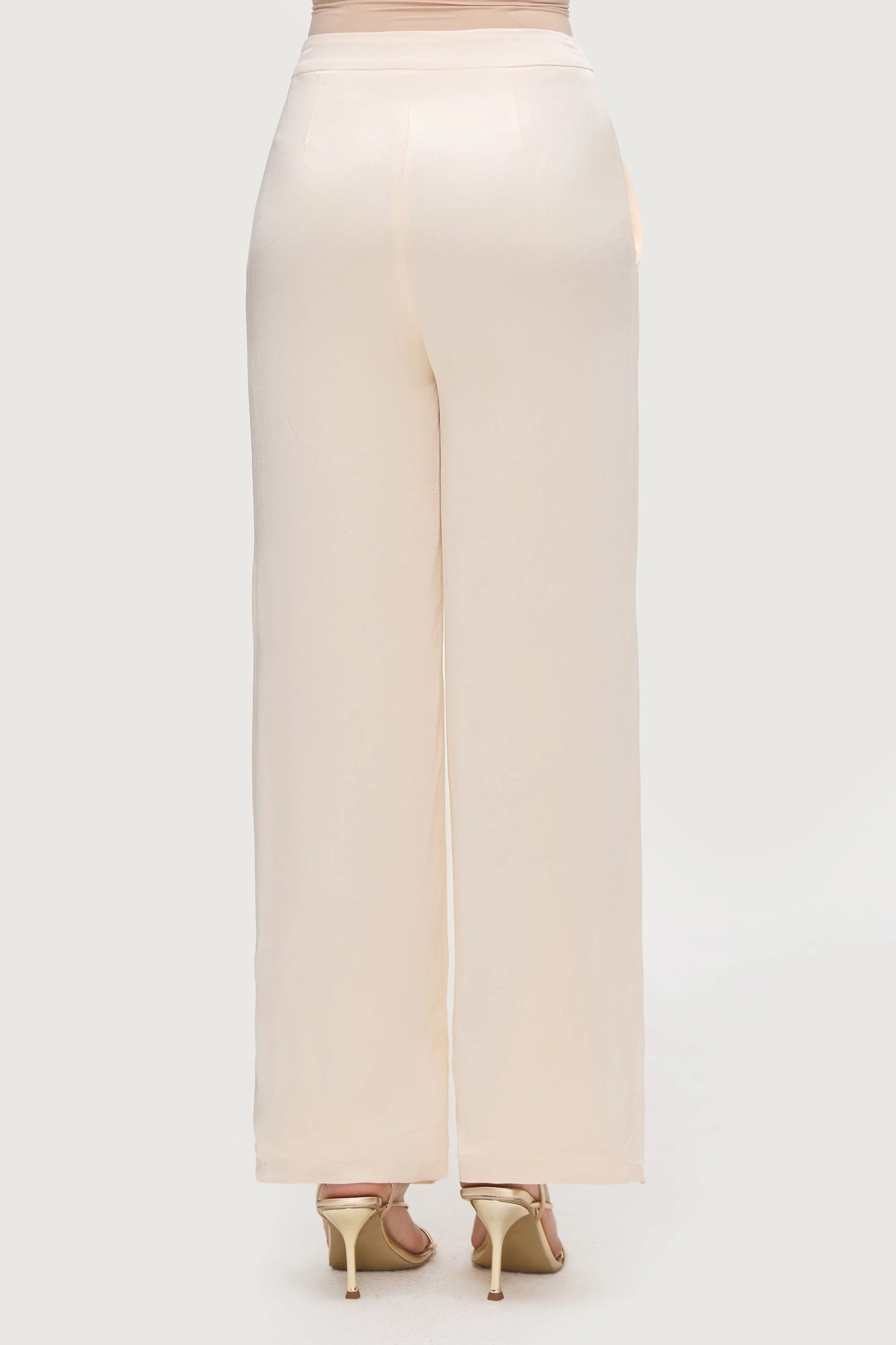 Razan Silk Wide Leg Pants - Pearl - Image 8