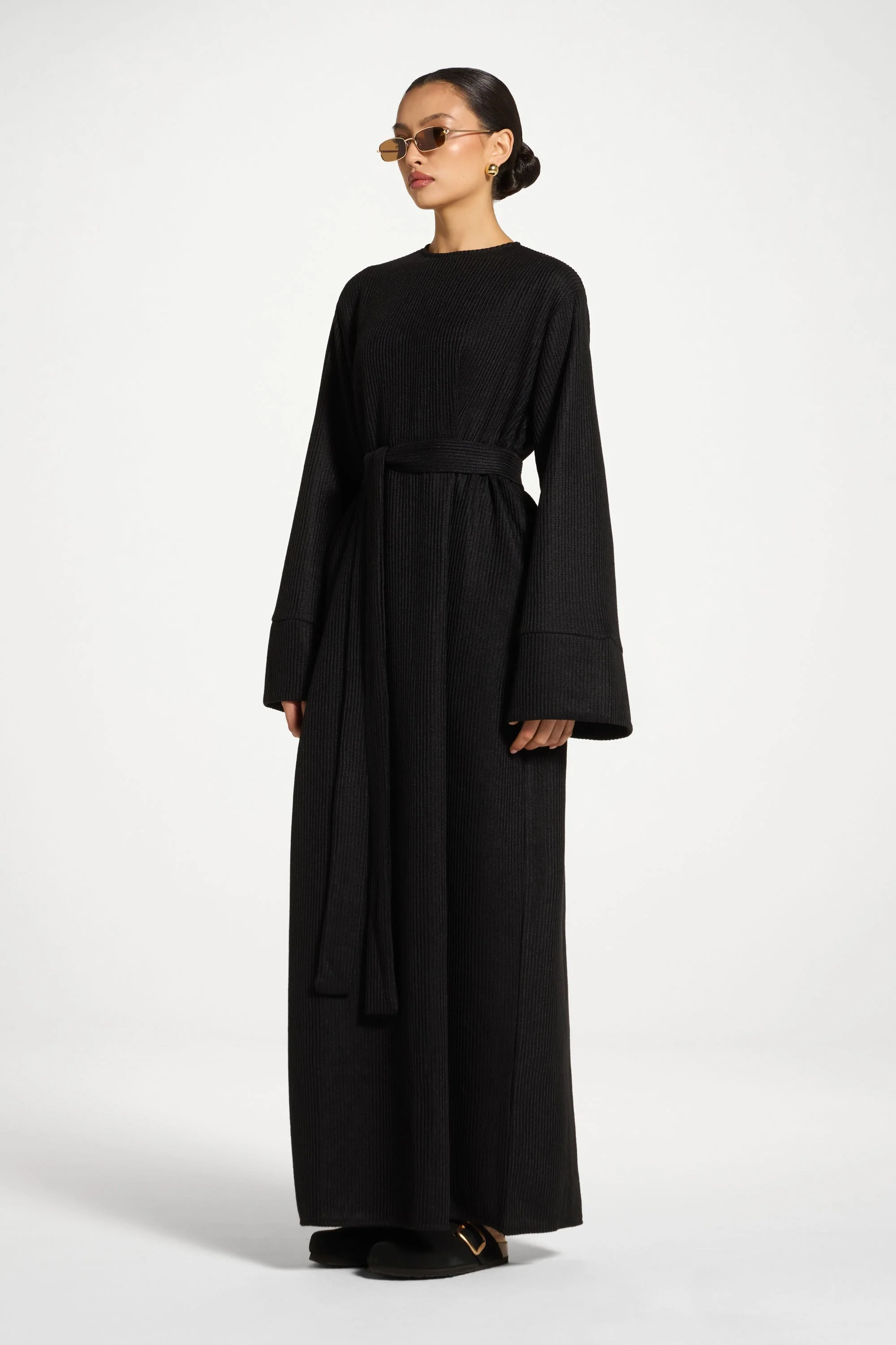 Relaxed Knit Maxi Dress - Black - Image 4