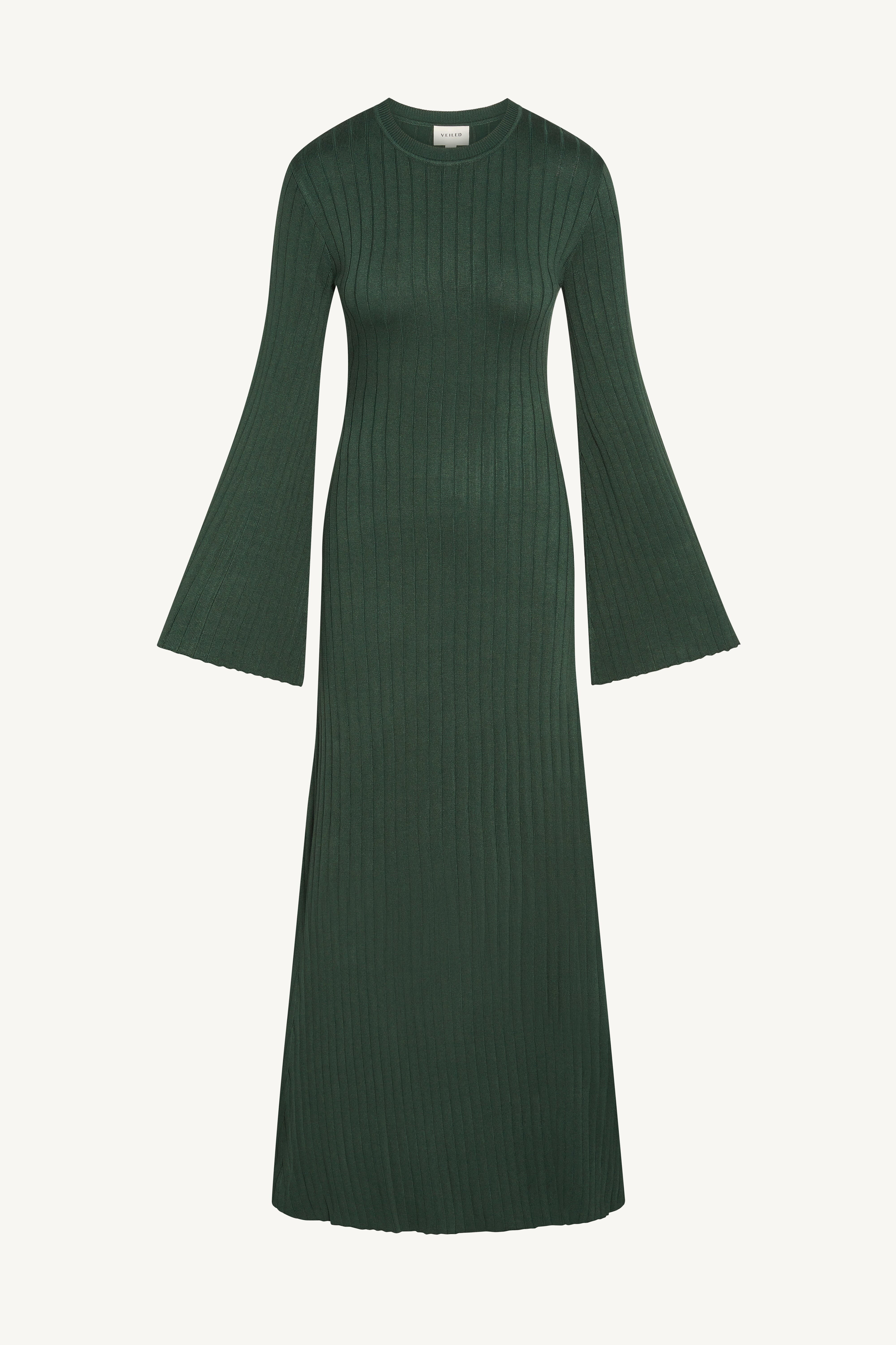 Ribbed Knit Maxi Dress - Retro Green - Image 8