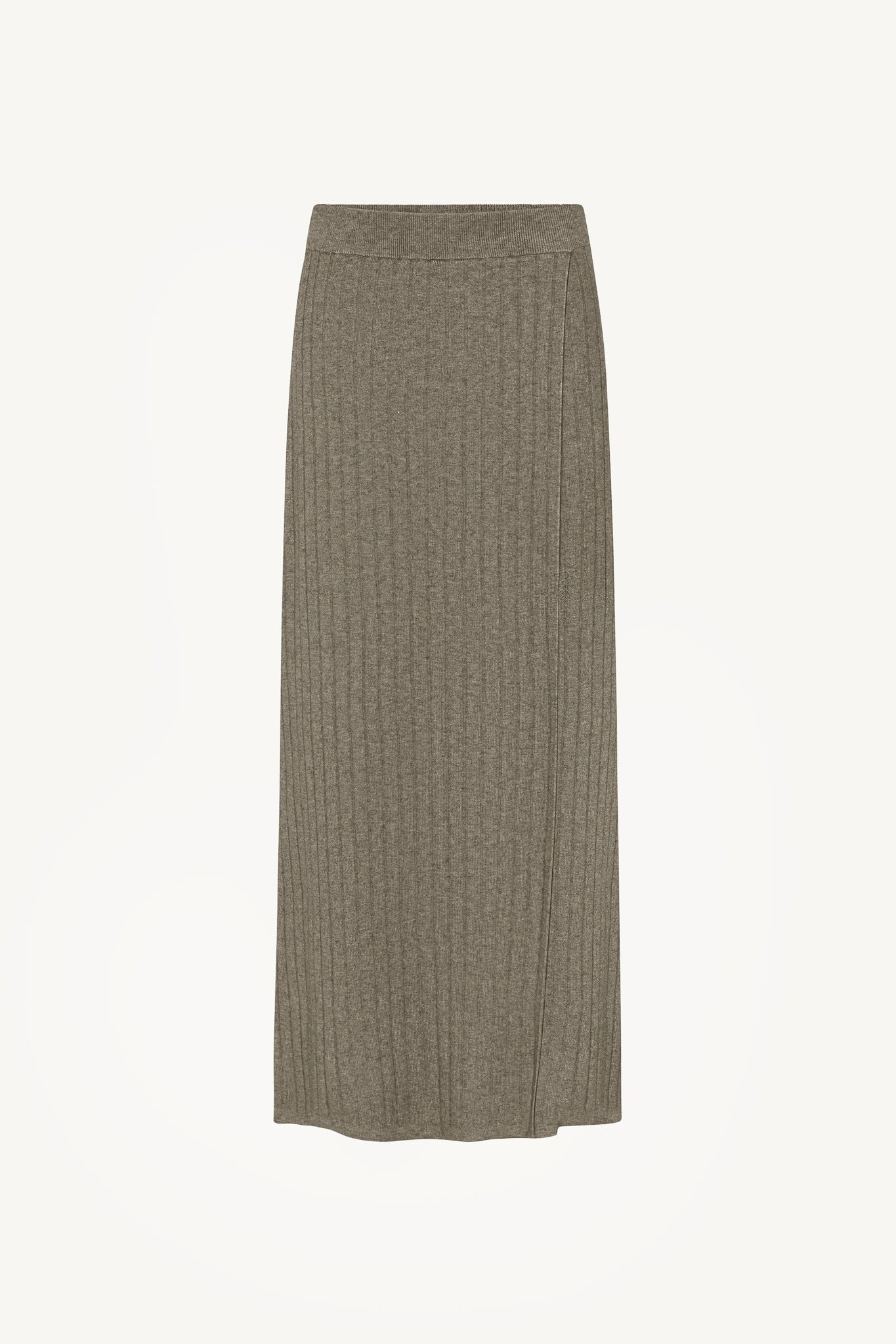 Ribbed Knit Wrap Skirt - Granite - Image 6