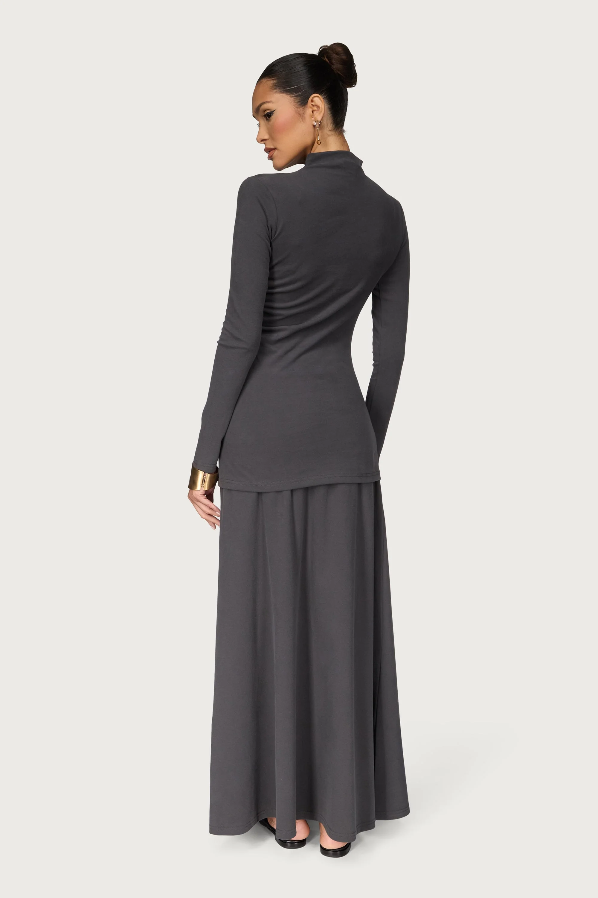 Ribbed Maxi Skirt - Iron - Image 5