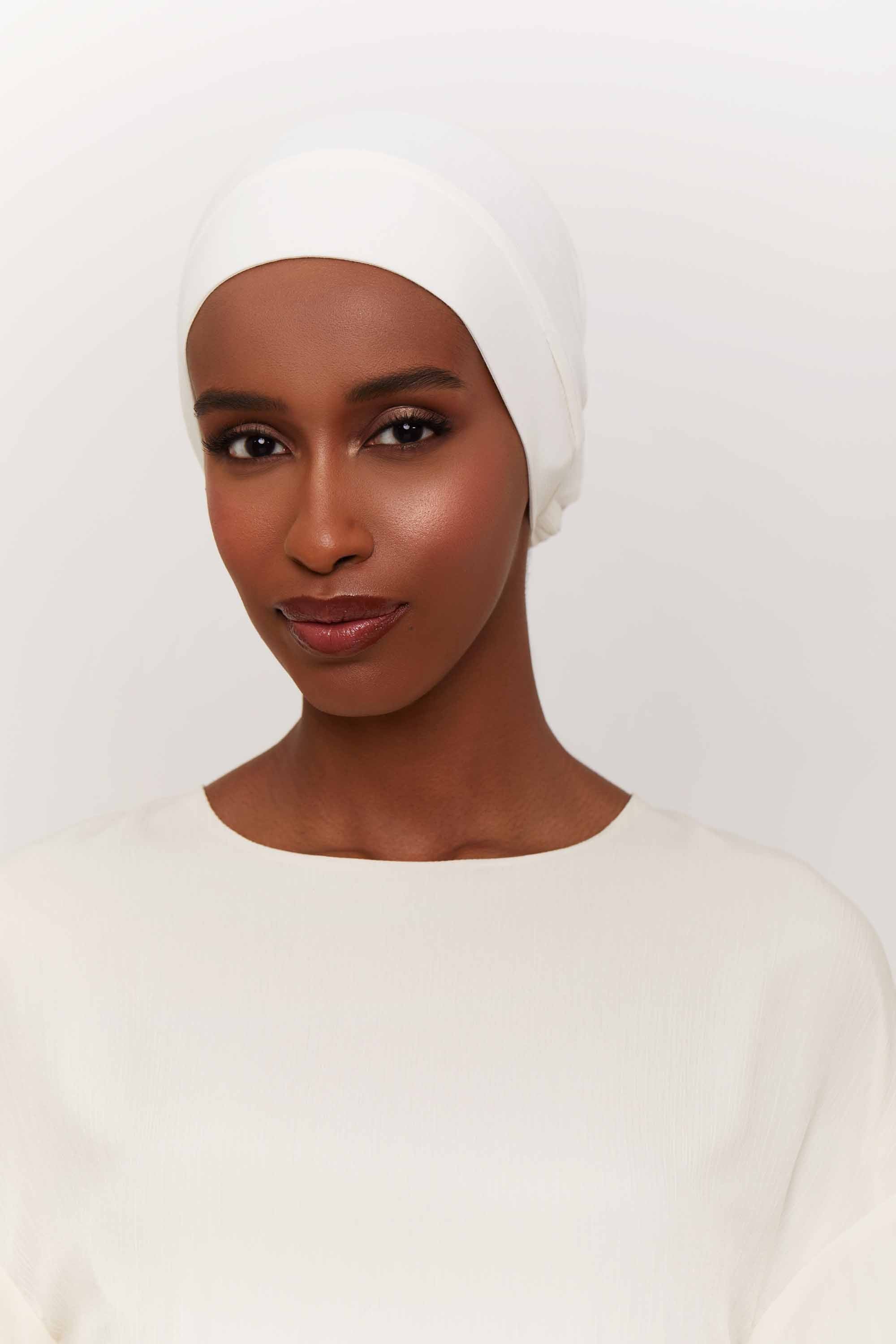 Ribbed Tie Back Undercap - White - Image 4