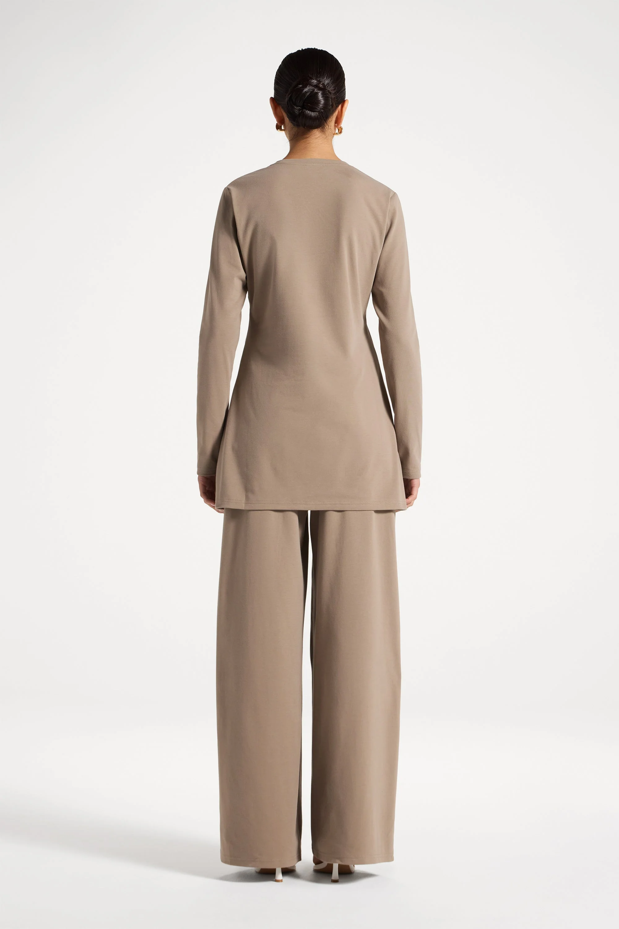 Ribbed Top & Pants Matching Set - Pebble - Image 3
