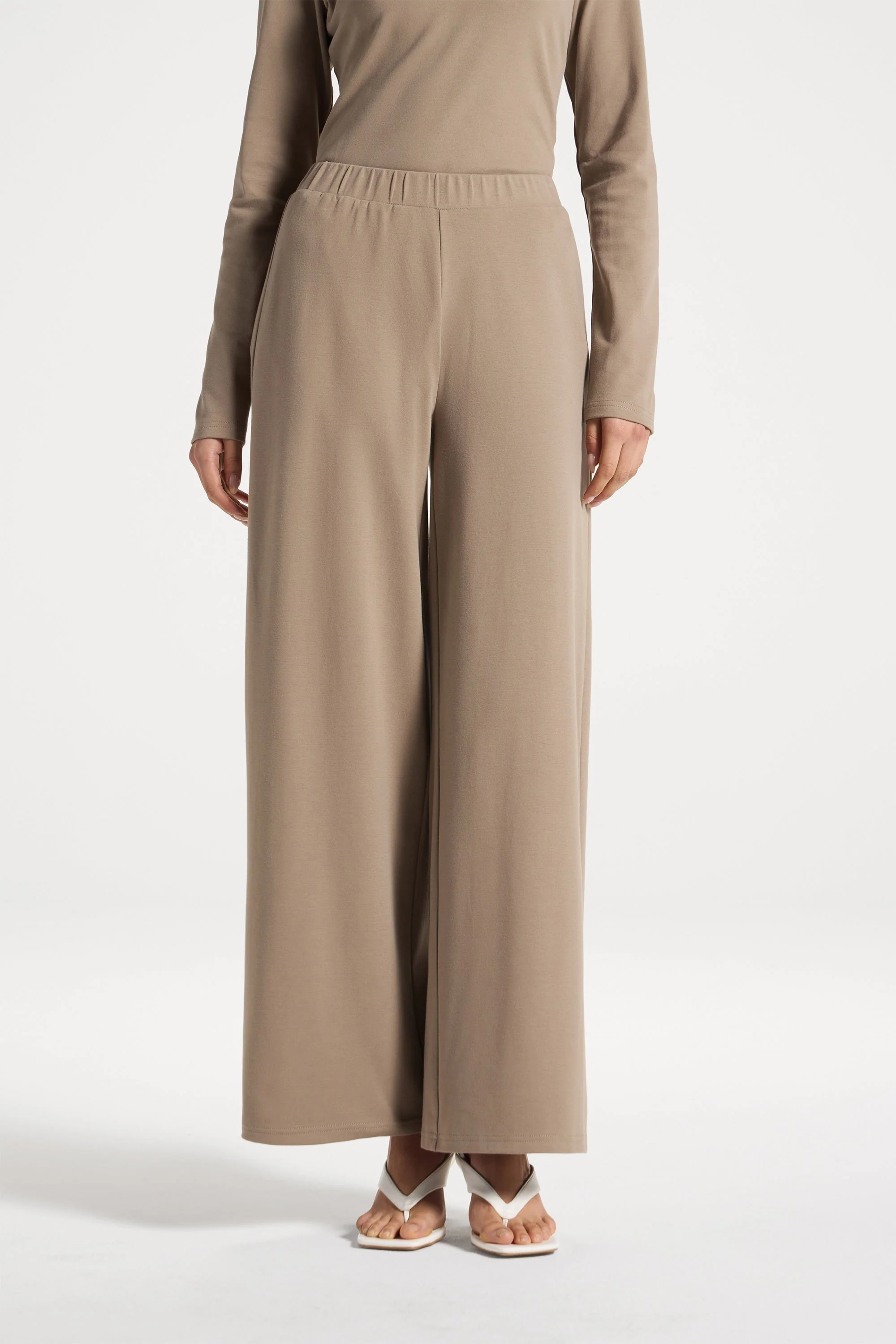 Ribbed Top & Pants Matching Set - Pebble - Image 6