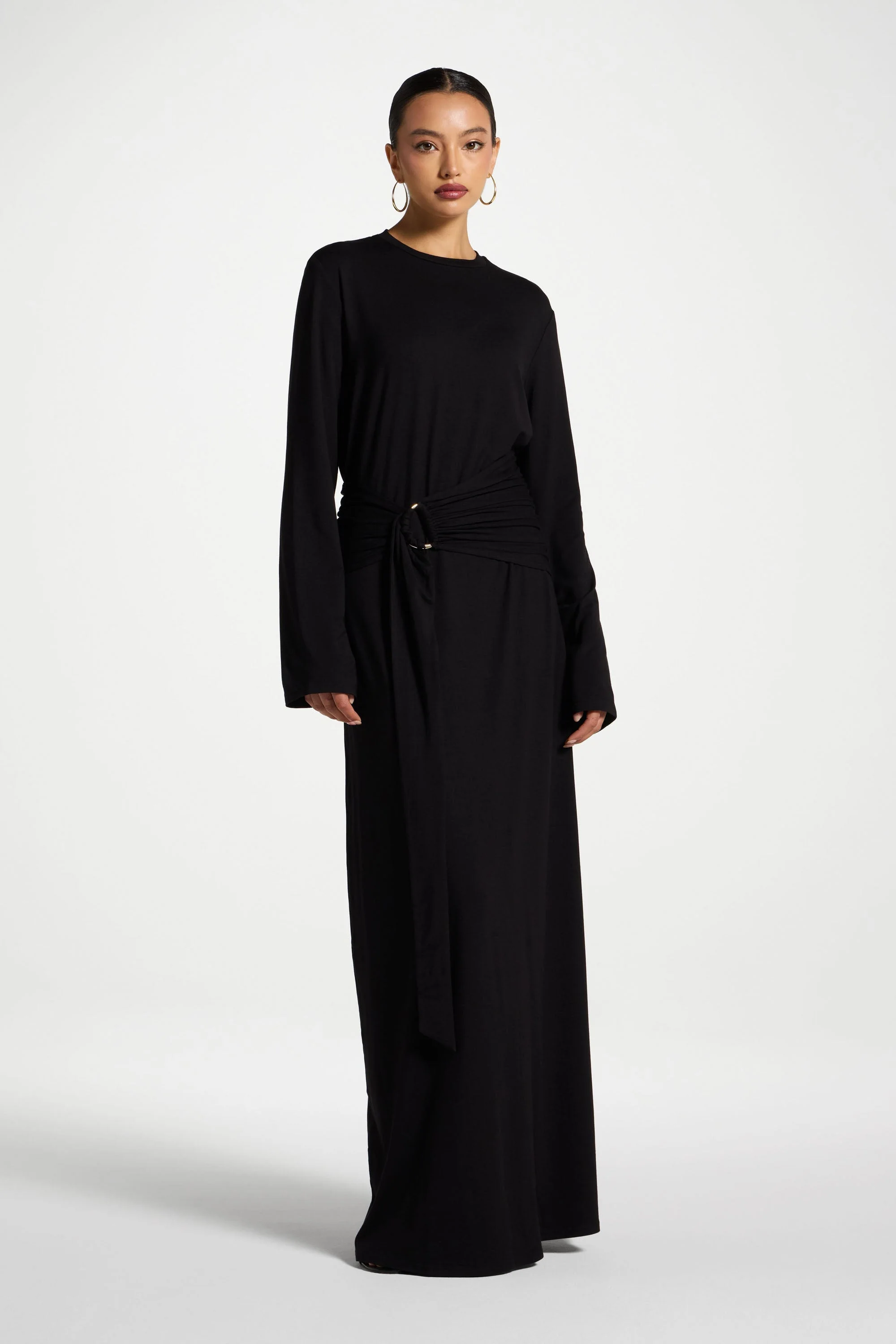 Bamboo Ring Maxi Dress - Black - Image 3