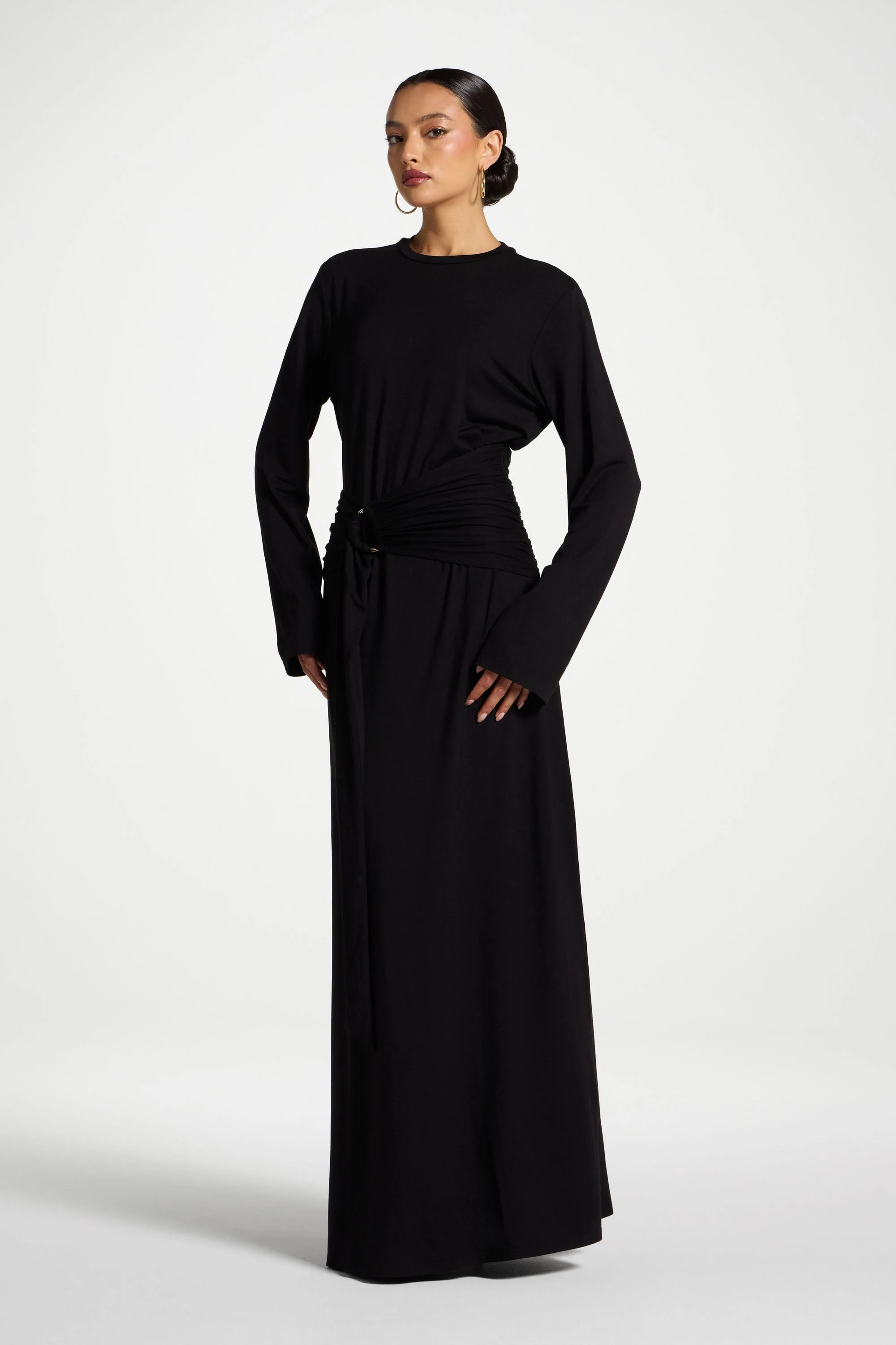 Bamboo Ring Maxi Dress - Black - Image 4