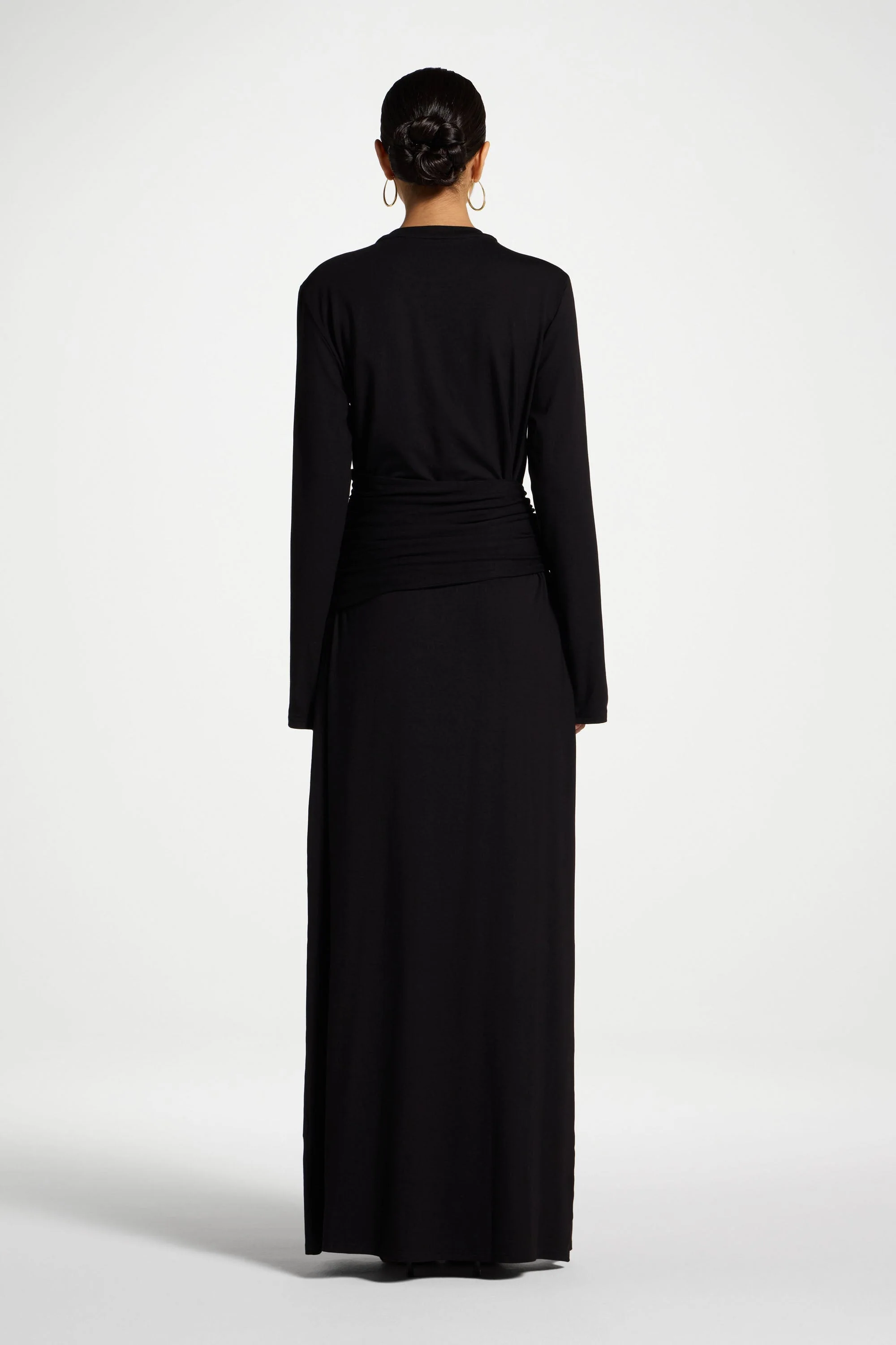 Bamboo Ring Maxi Dress - Black - Image 5