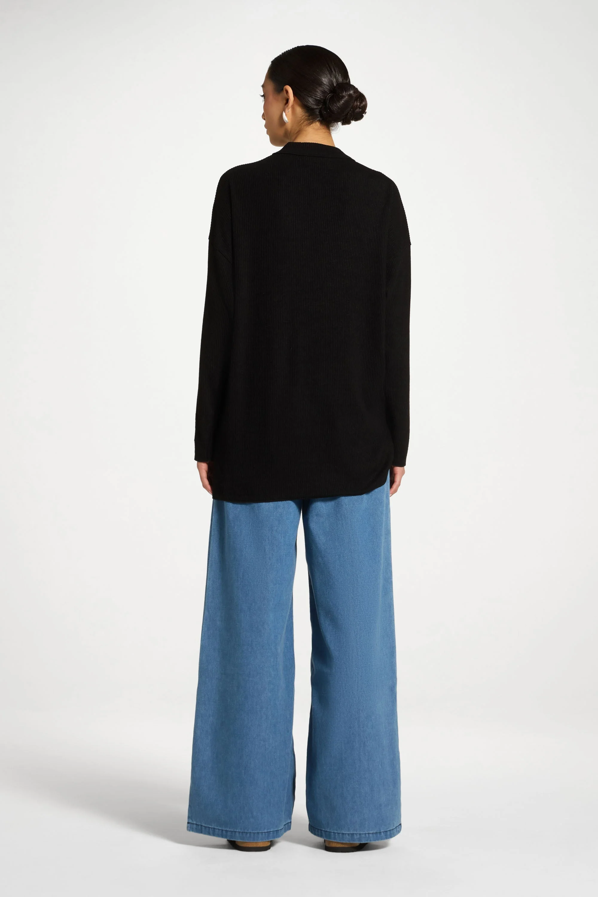Rouched Knit Tunic - Black - Image 6