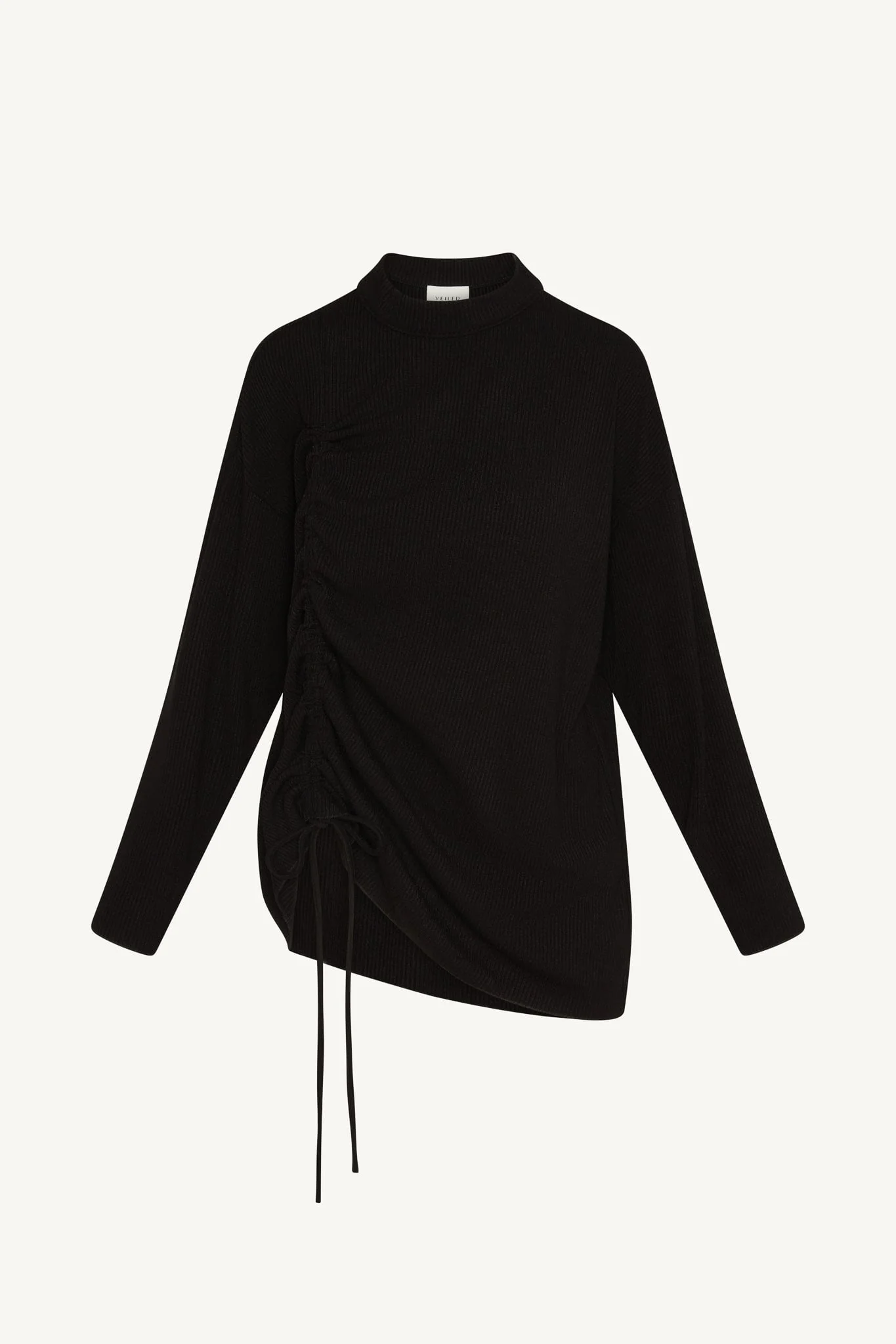 Rouched Knit Tunic - Black - Image 7