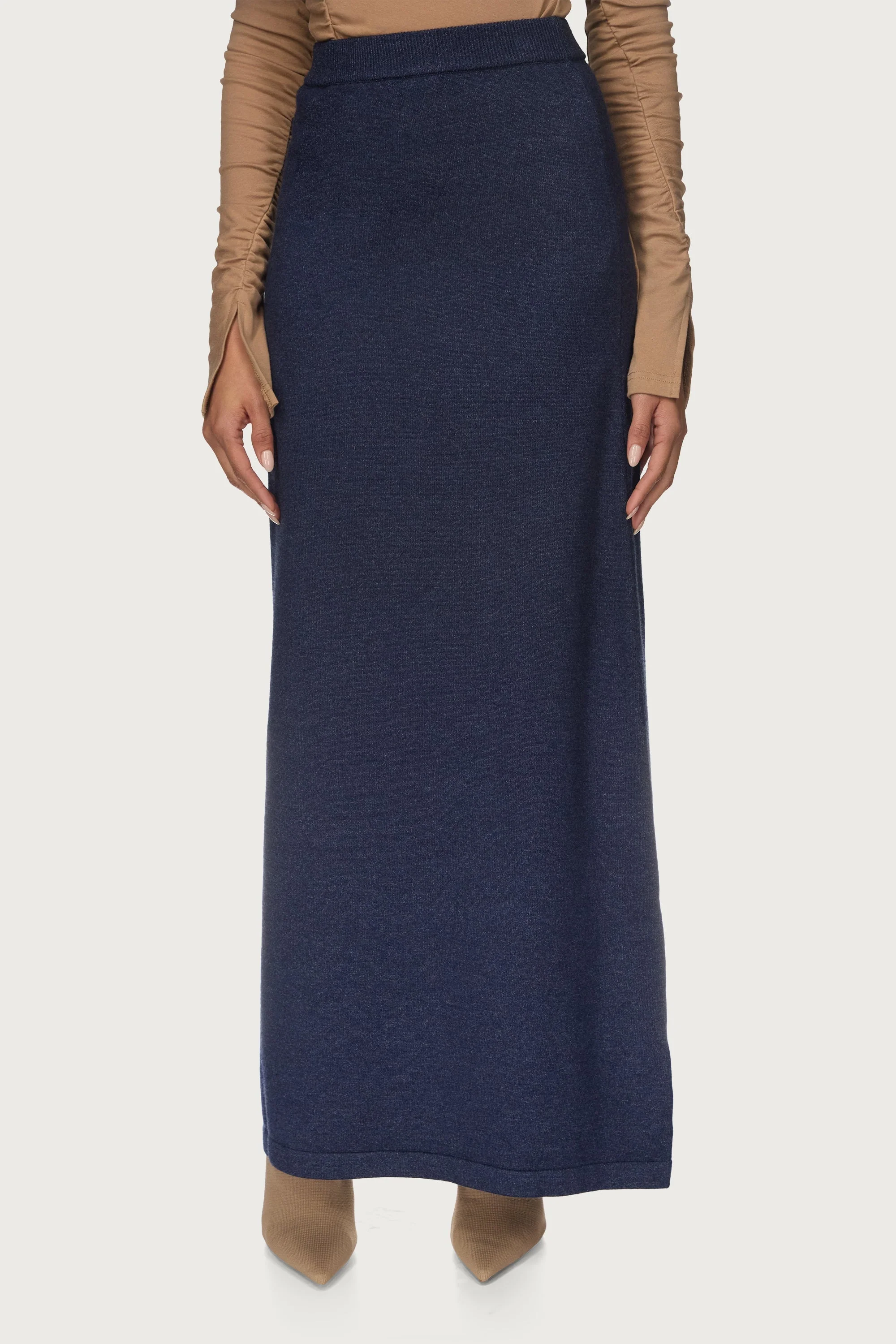 Knit Maxi Skirt - Denim Blue - Image 3