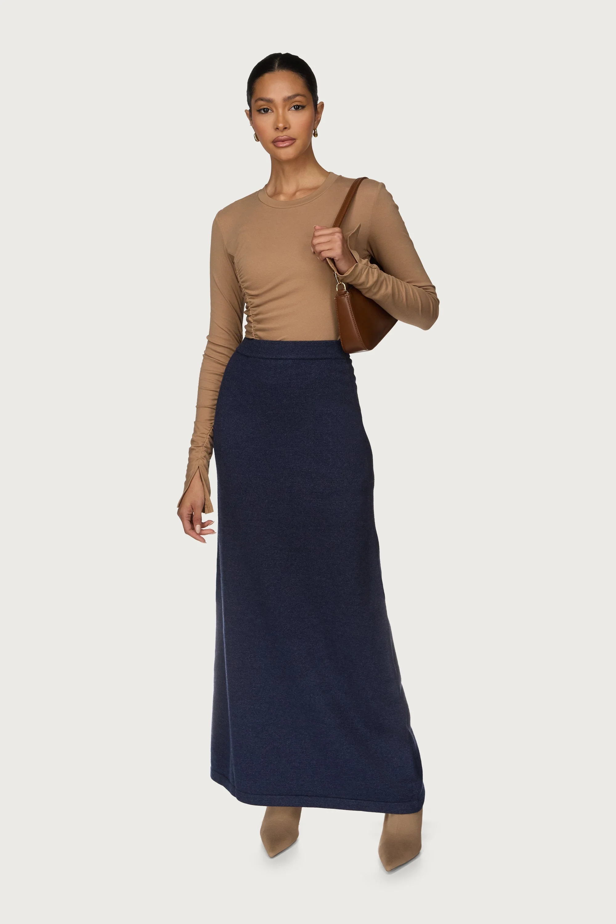 Knit Maxi Skirt - Denim Blue - Image 4