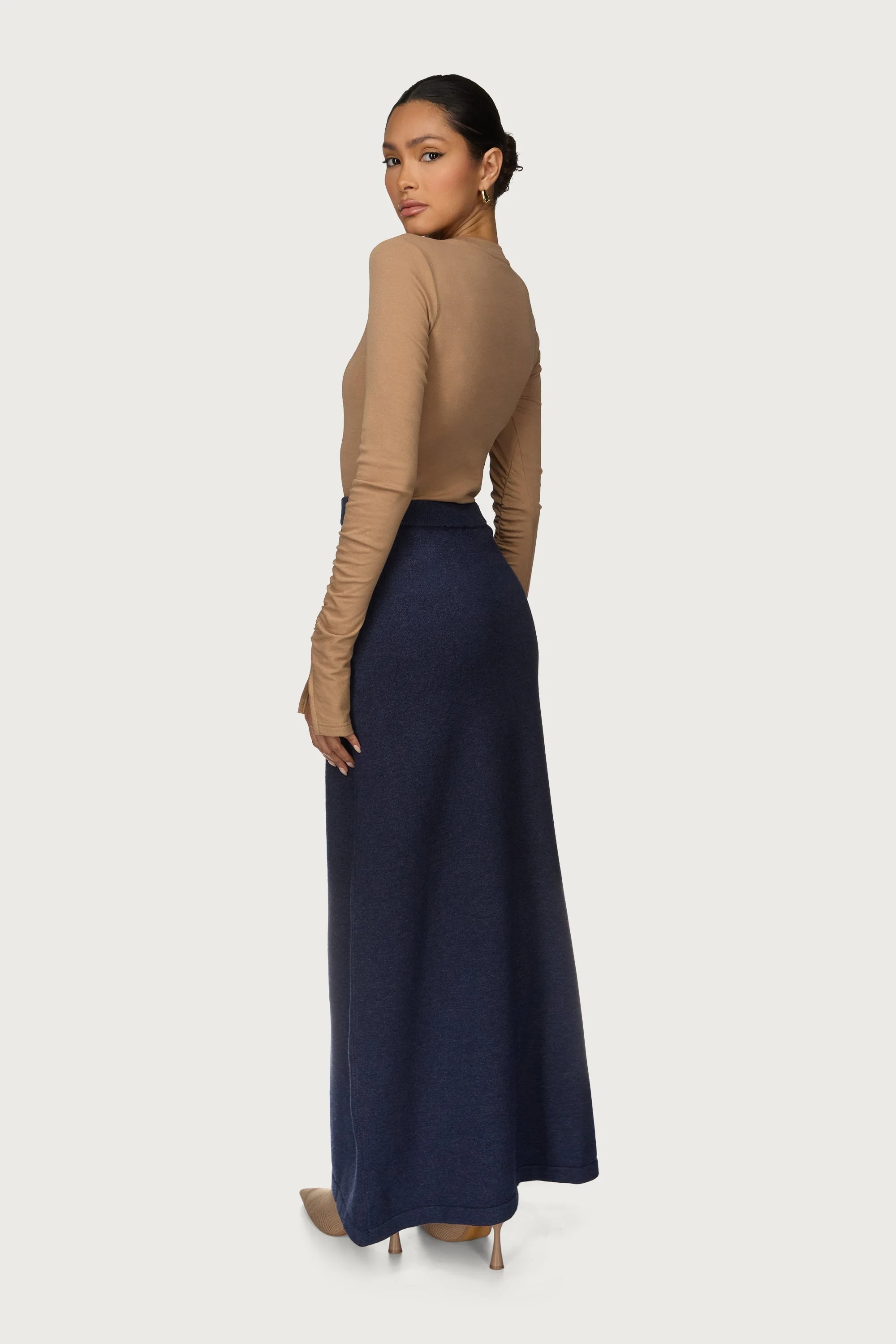 Knit Maxi Skirt - Denim Blue - Image 6