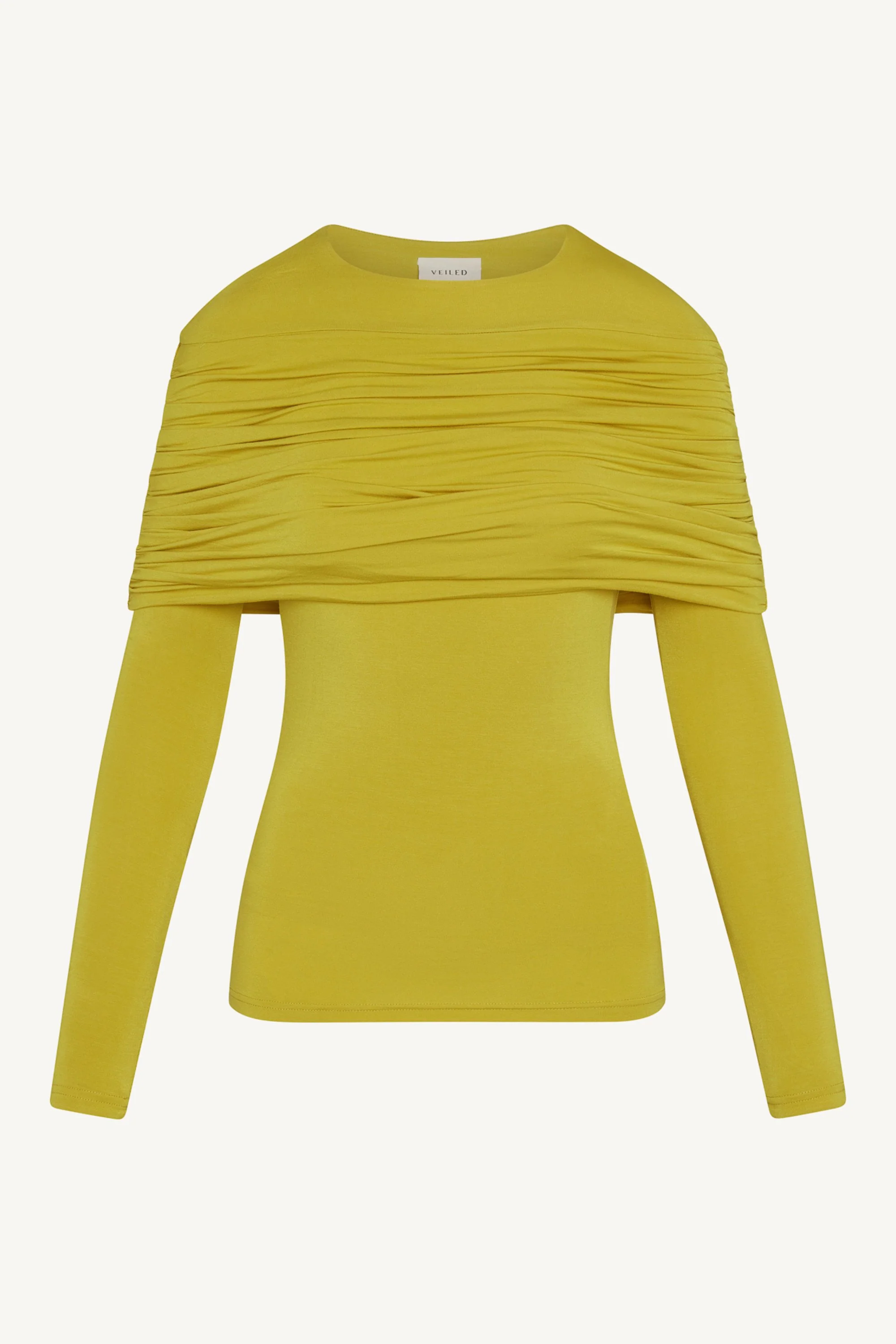 Rouched Shoulder Top - Golden Kiwi
