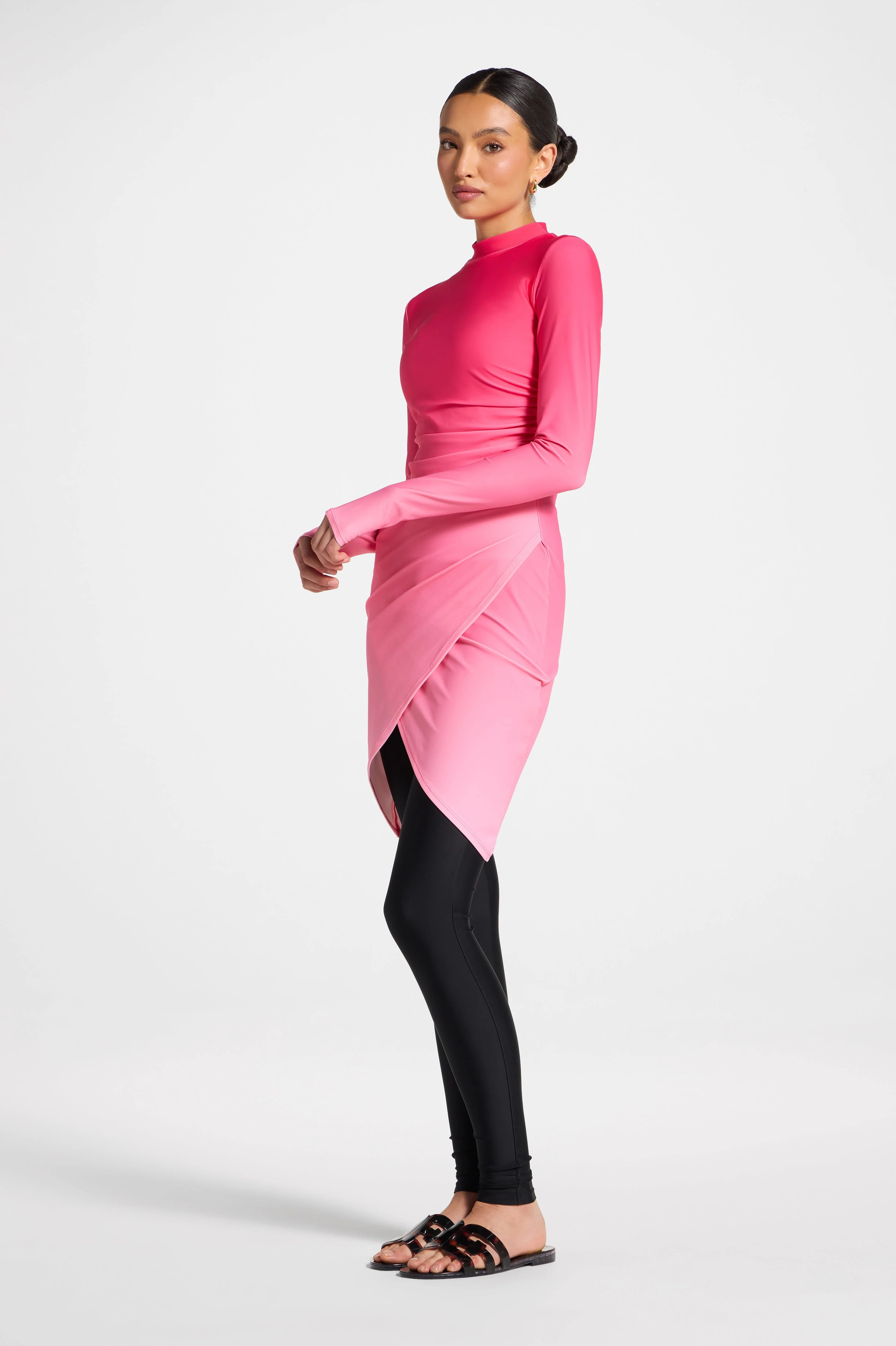 Rouched Swim Tunic - Coral Ombre - Image 8