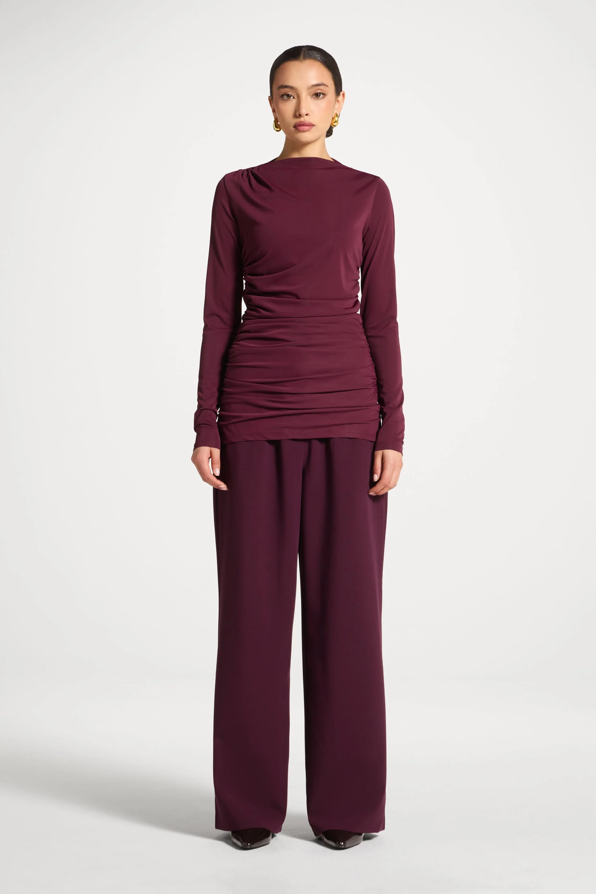 Rouched Top - Fig - Image 2