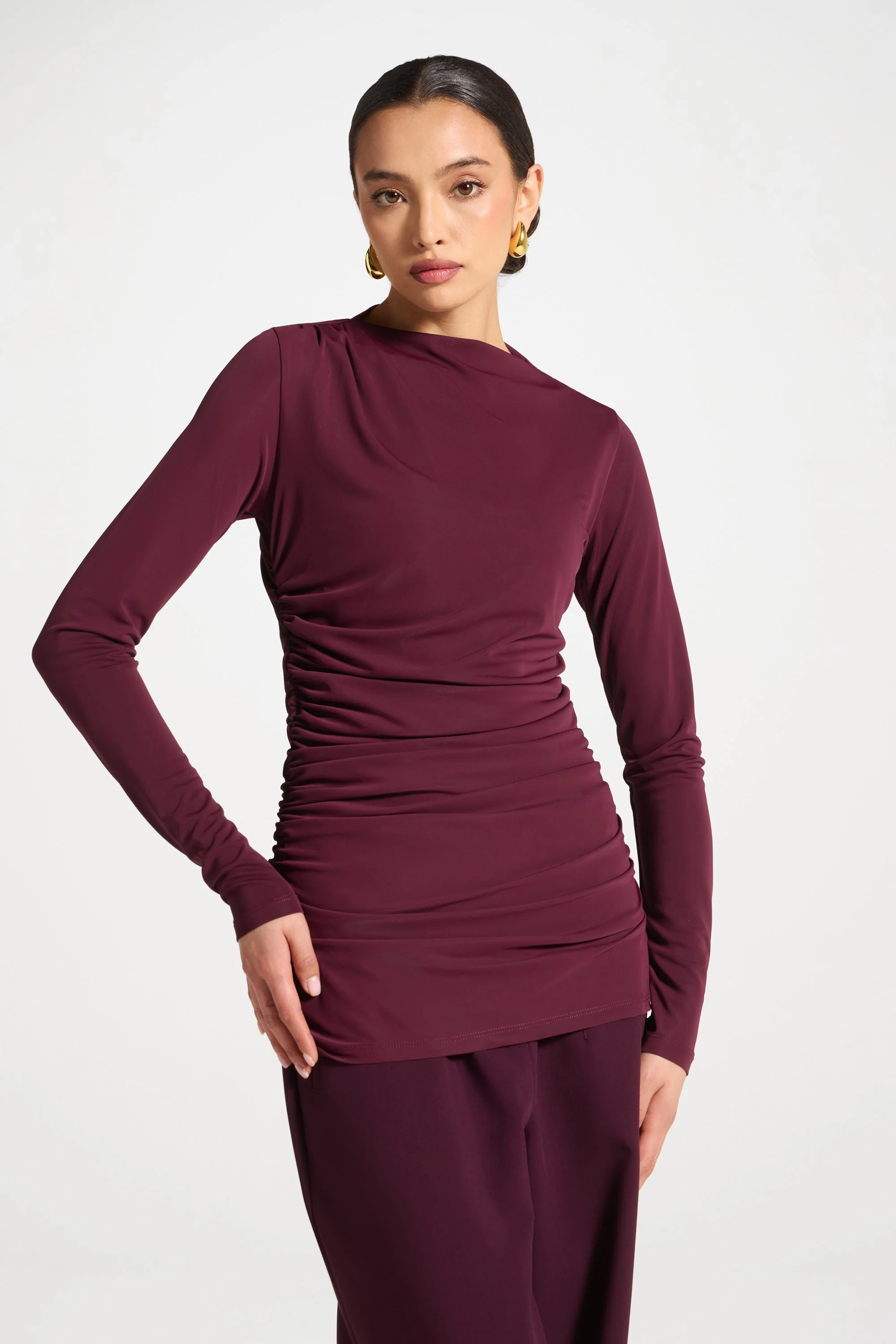 Rouched Top - Fig - Image 4