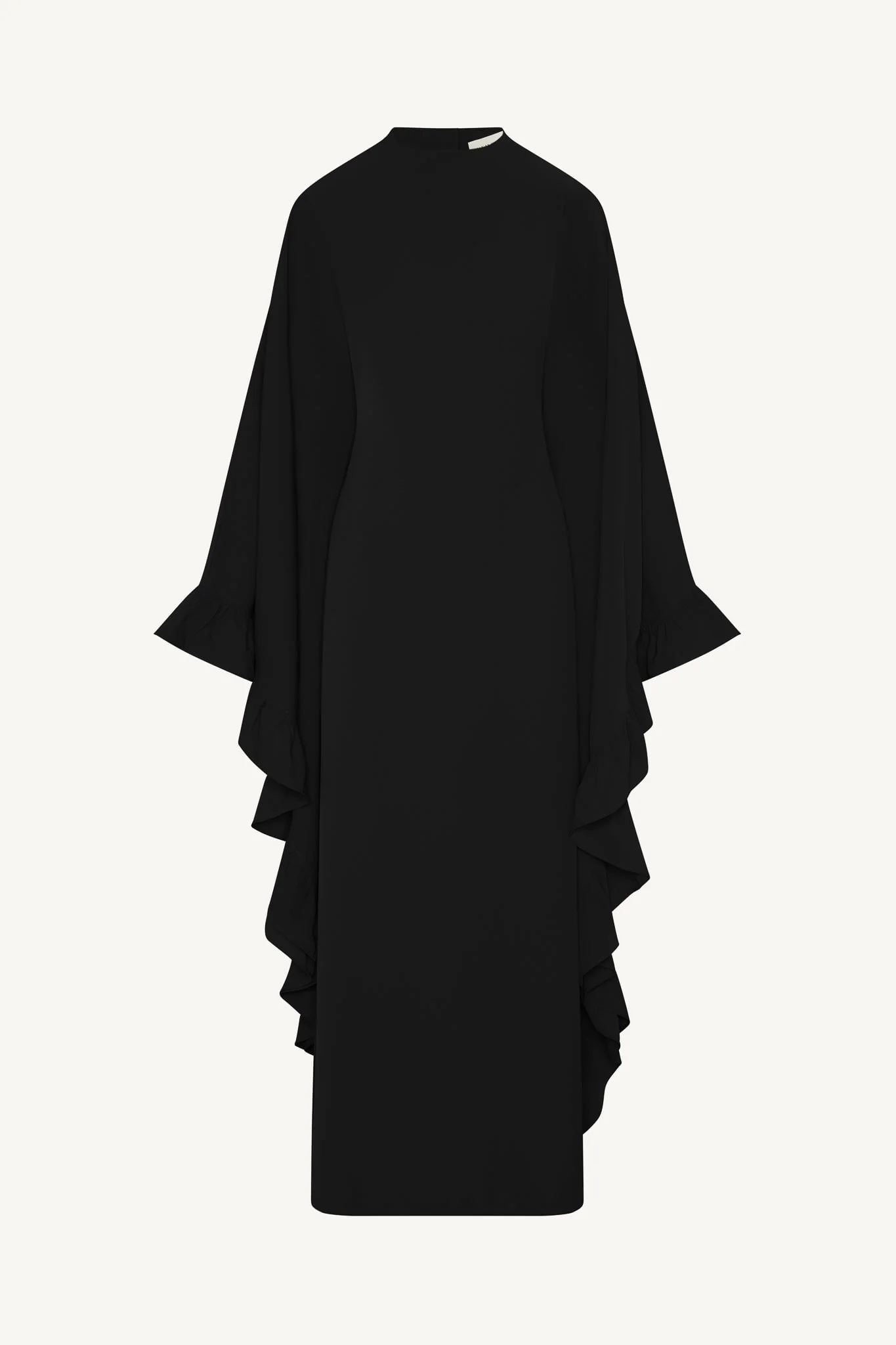 Ruffle Butterfly Abaya Dress - Black - Image 7
