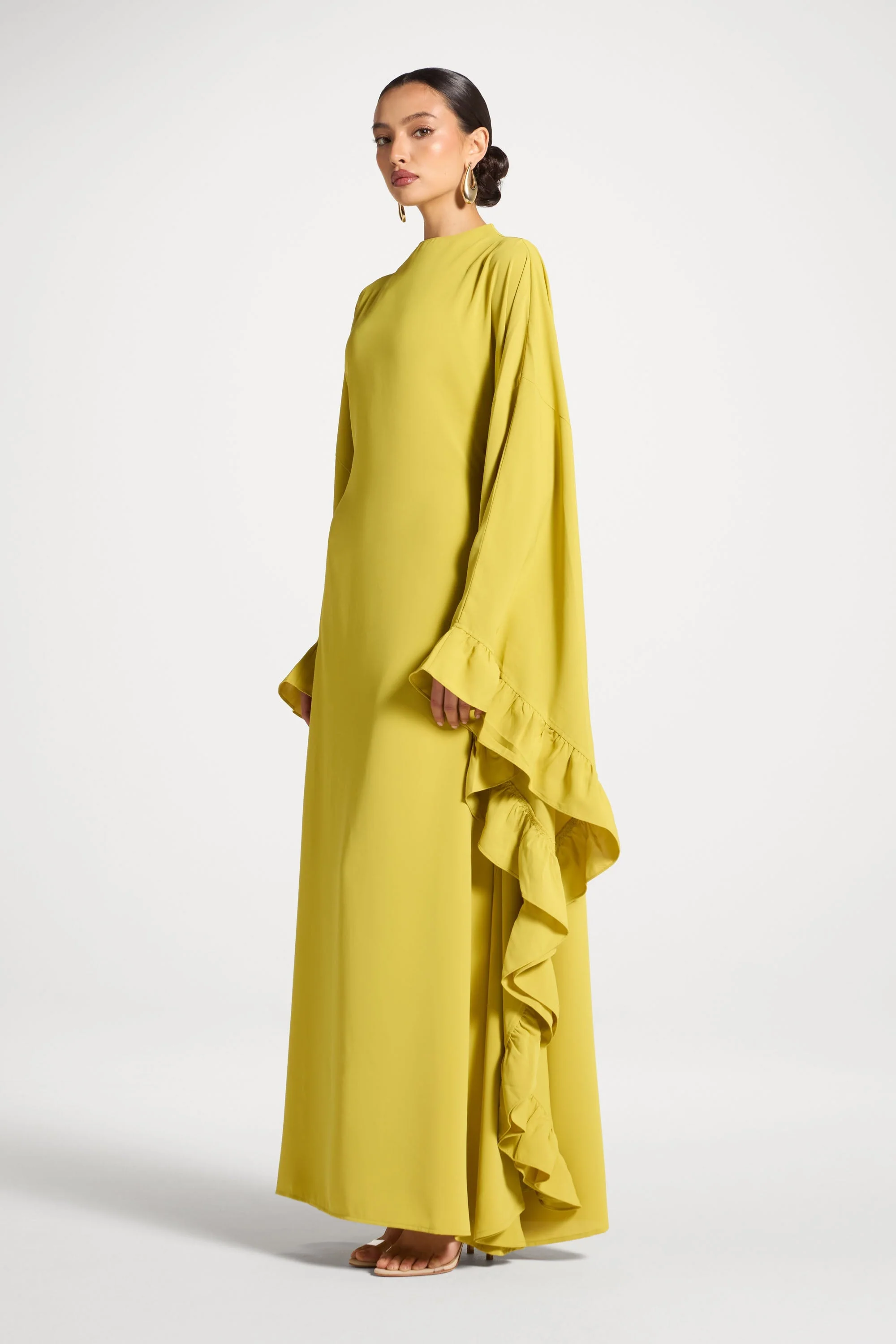 Ruffle Butterfly Abaya Dress - Mango Mint - Image 4