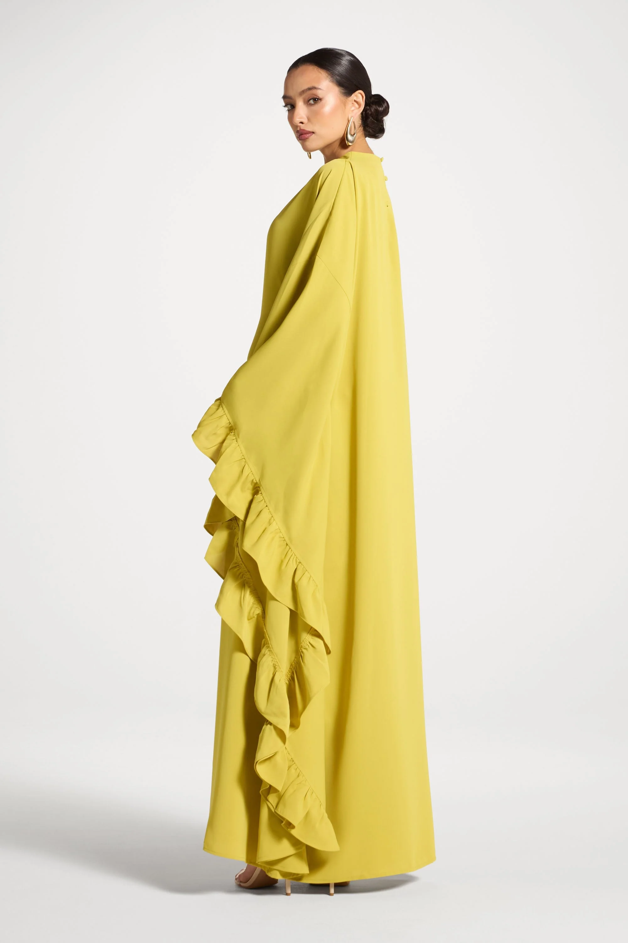 Ruffle Butterfly Abaya Dress - Mango Mint - Image 5