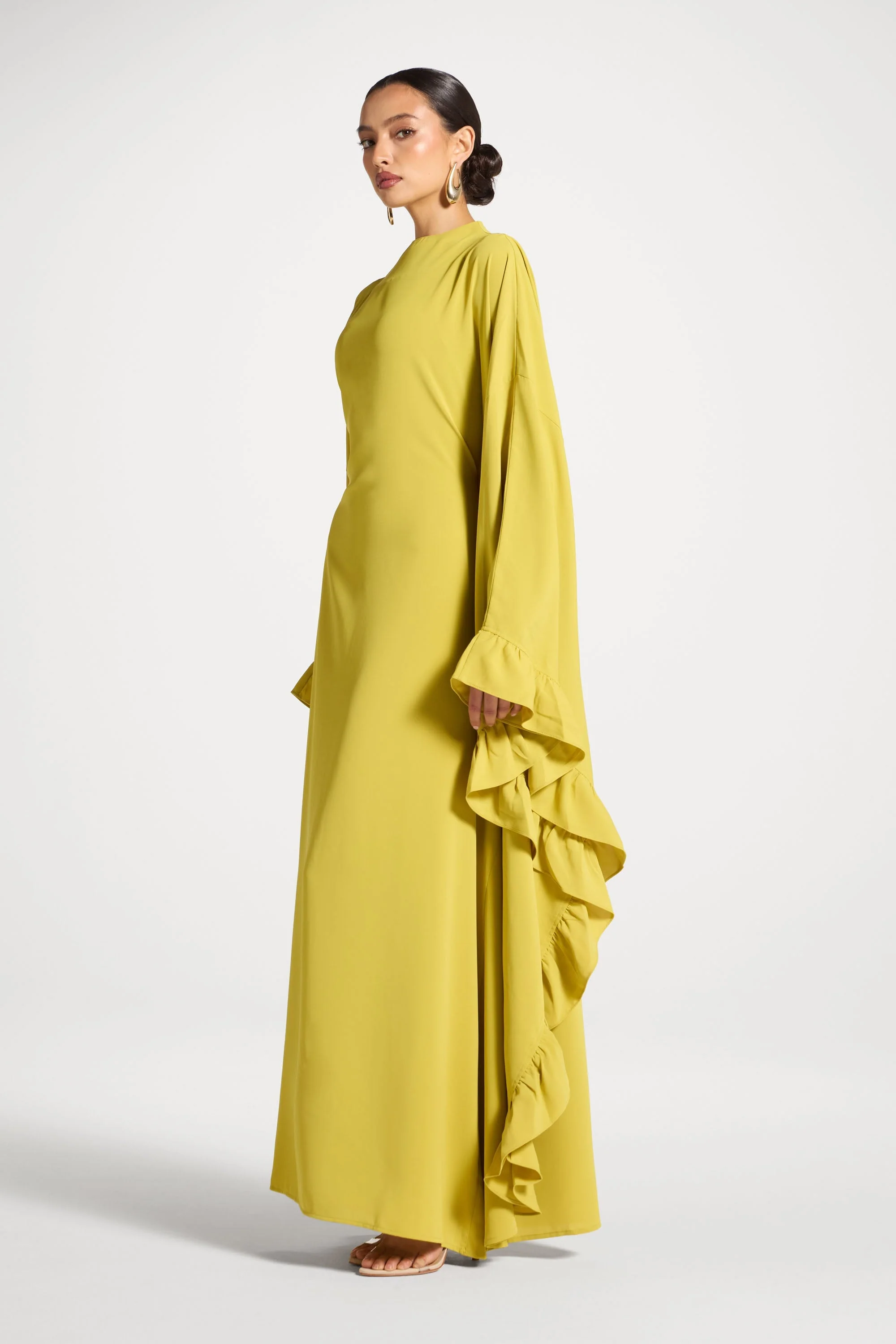 Ruffle Butterfly Abaya Dress - Mango Mint - Image 7