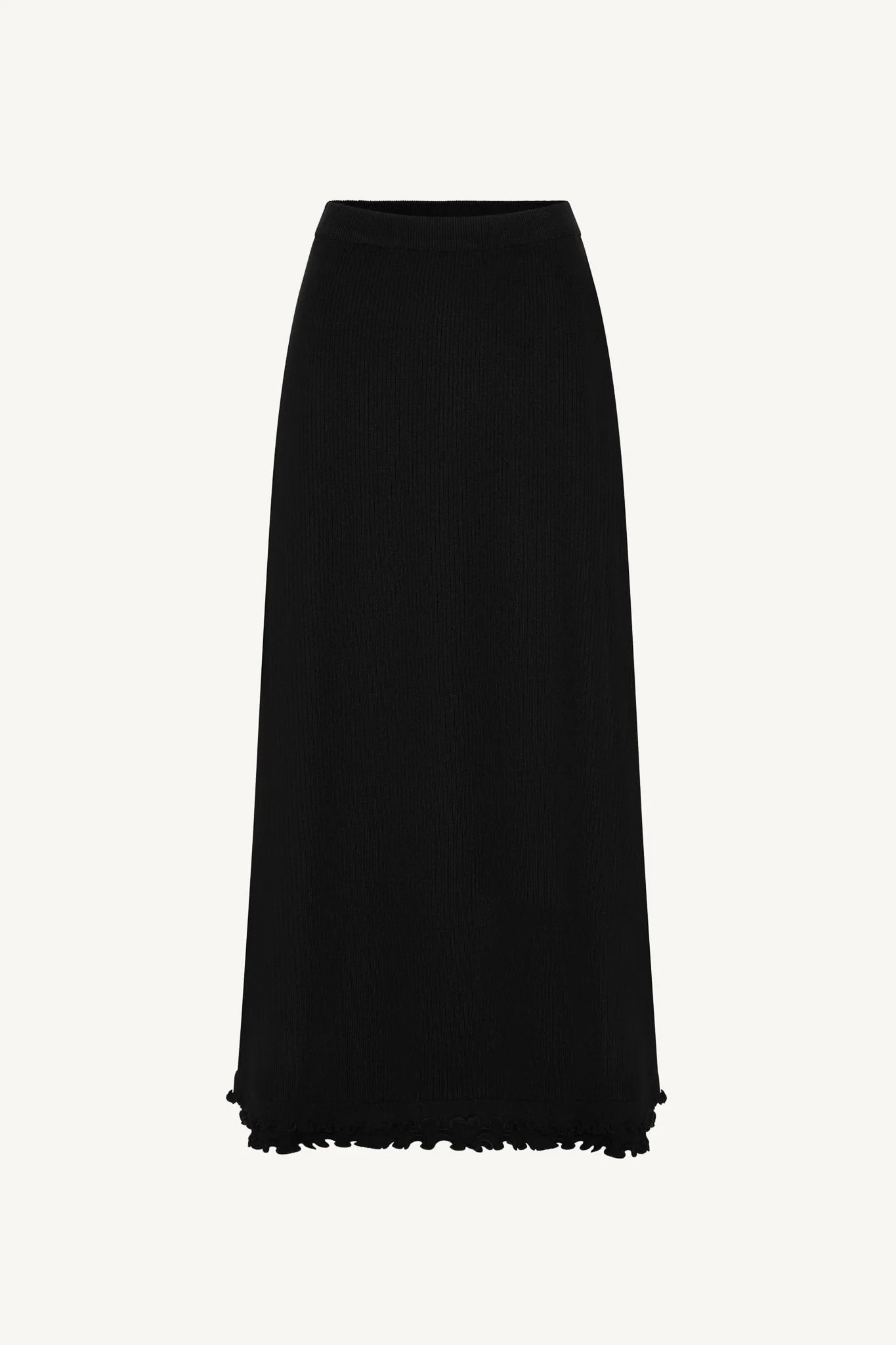 Ruffle Hem Knit Skirt - Black - Image 9