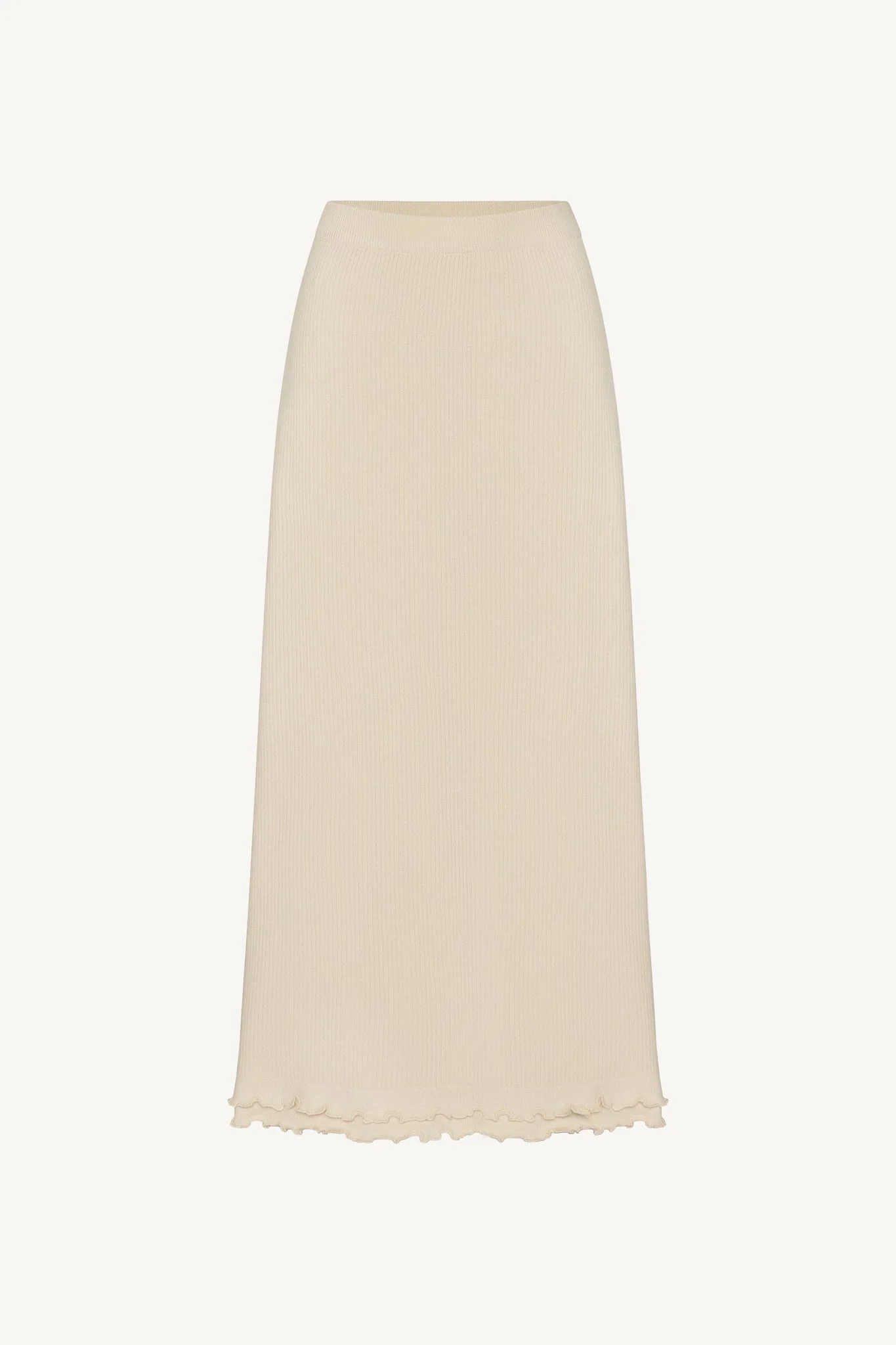 Ruffle Hem Knit Skirt - Ivory - Image 10