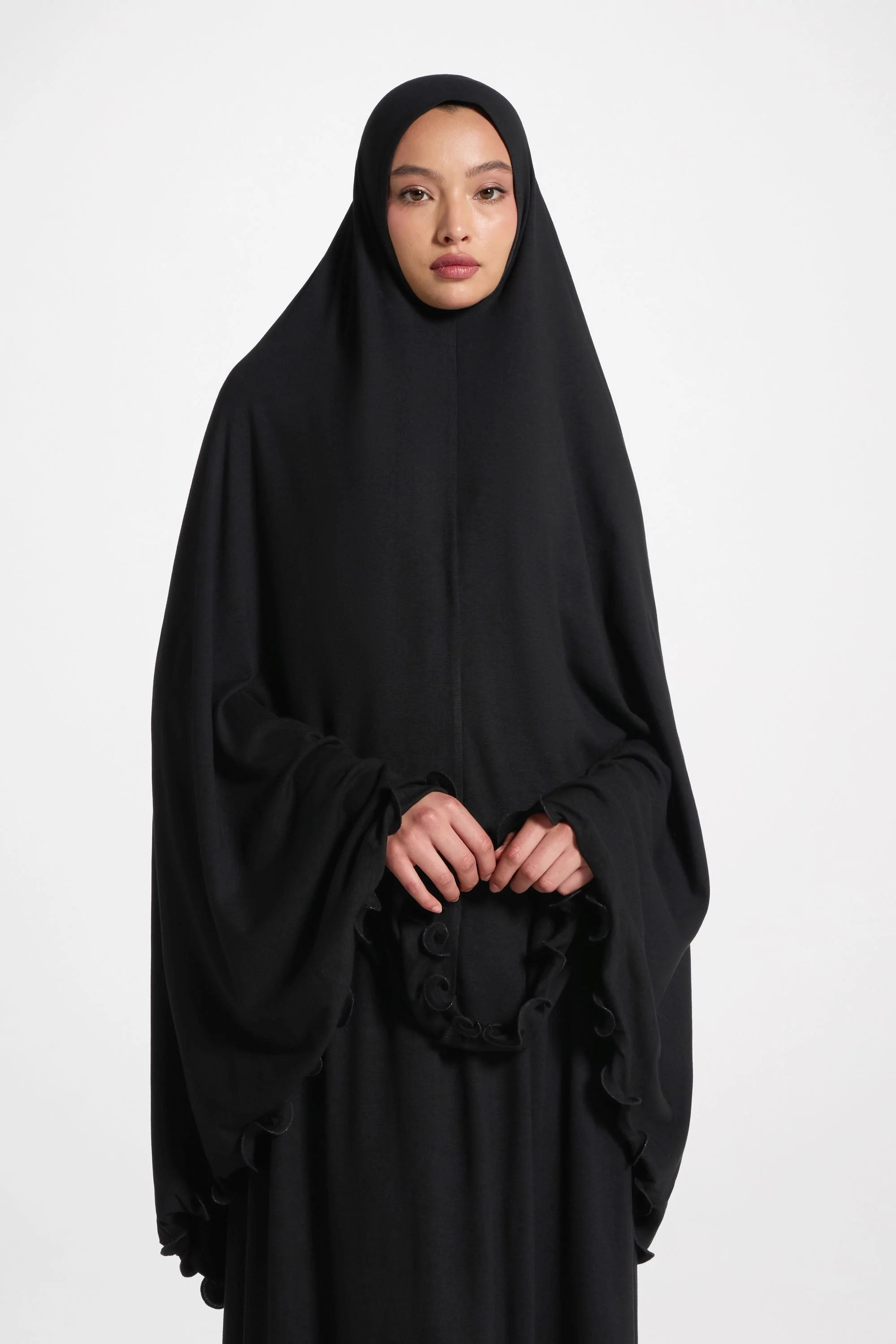 Ruffle Jersey Prayer Set - Black - Image 2