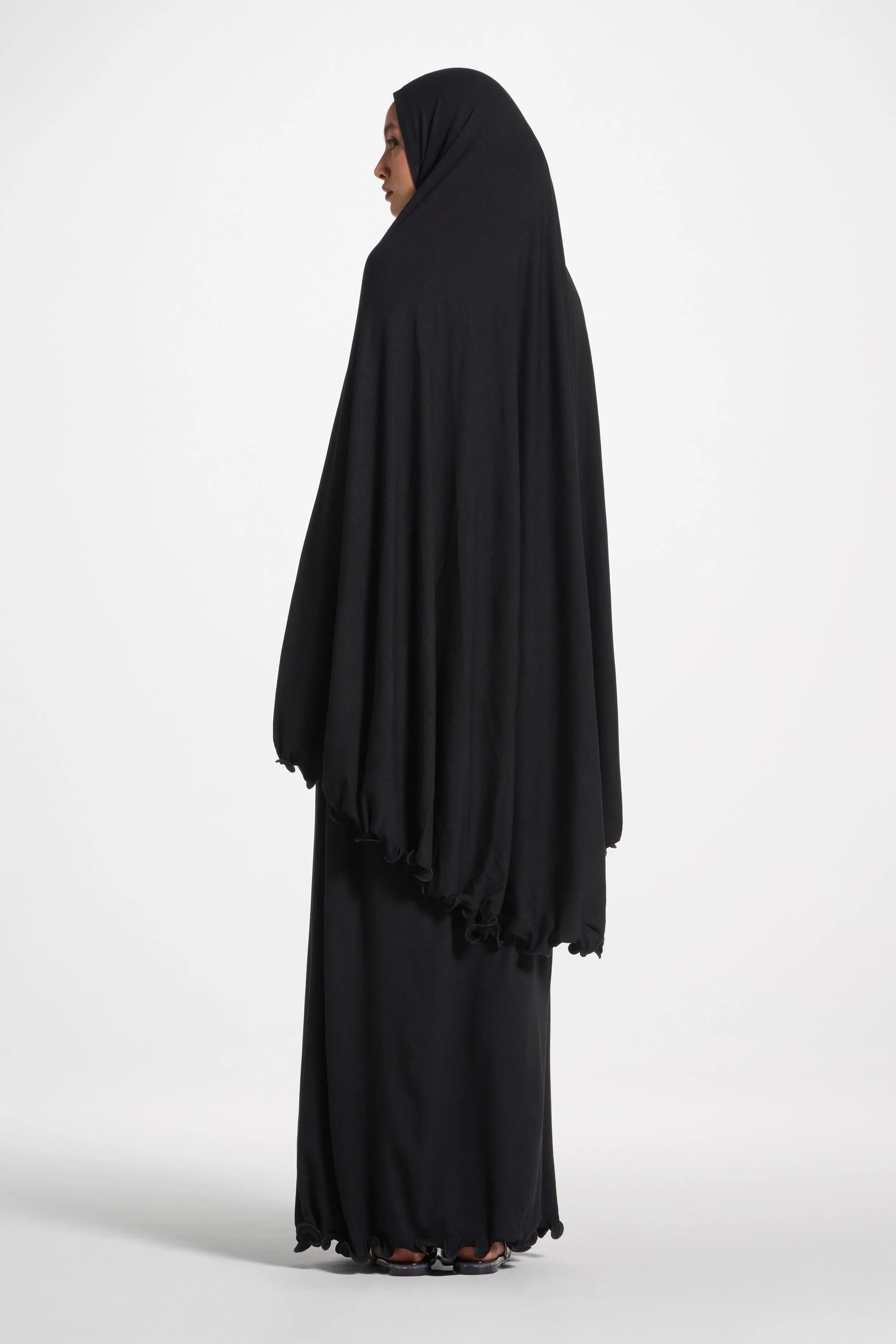 Ruffle Jersey Prayer Set - Black - Image 4