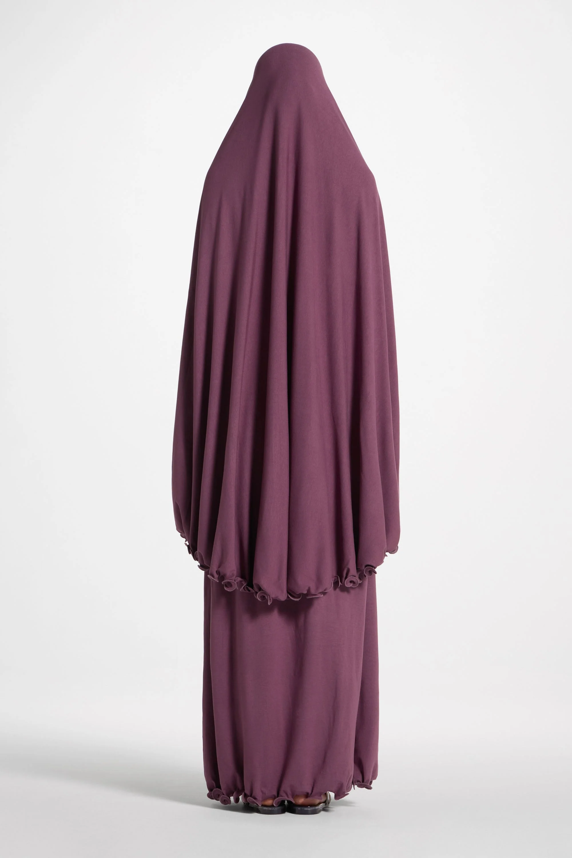 Ruffle Jersey Prayer Set - Black Plum - Image 7
